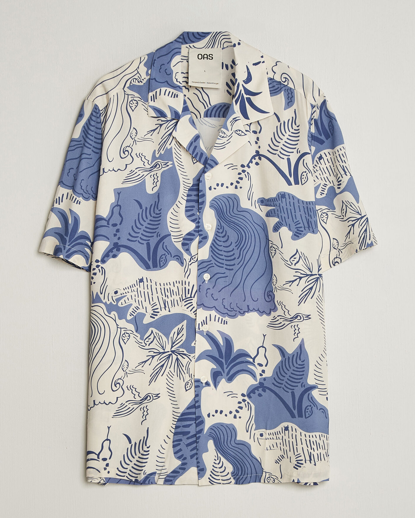 Mies | Kauluspaidat | OAS | Rocco Viscose Short Sleeve Shirt Mystea