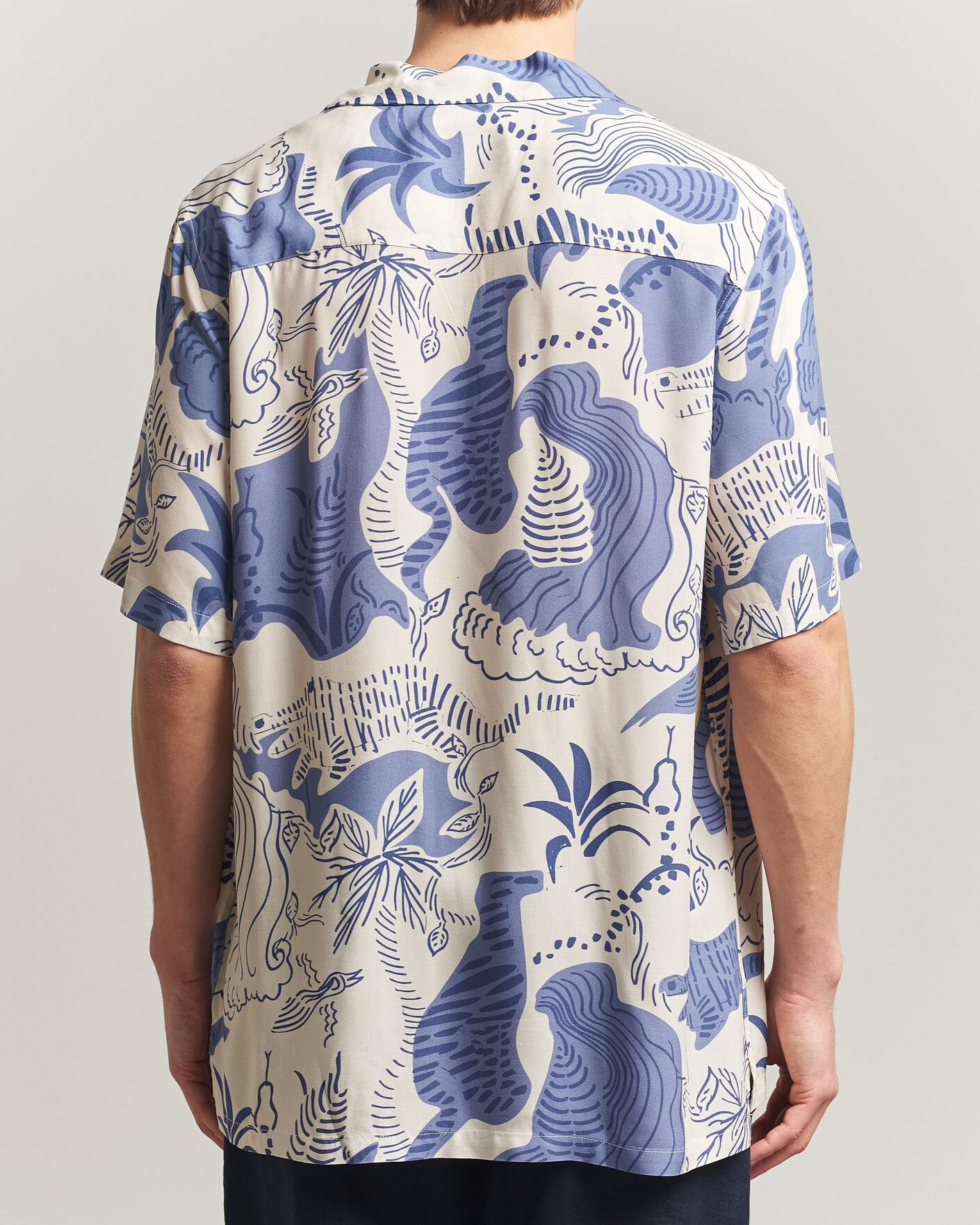 Mies | Kauluspaidat | OAS | Rocco Viscose Short Sleeve Shirt Mystea