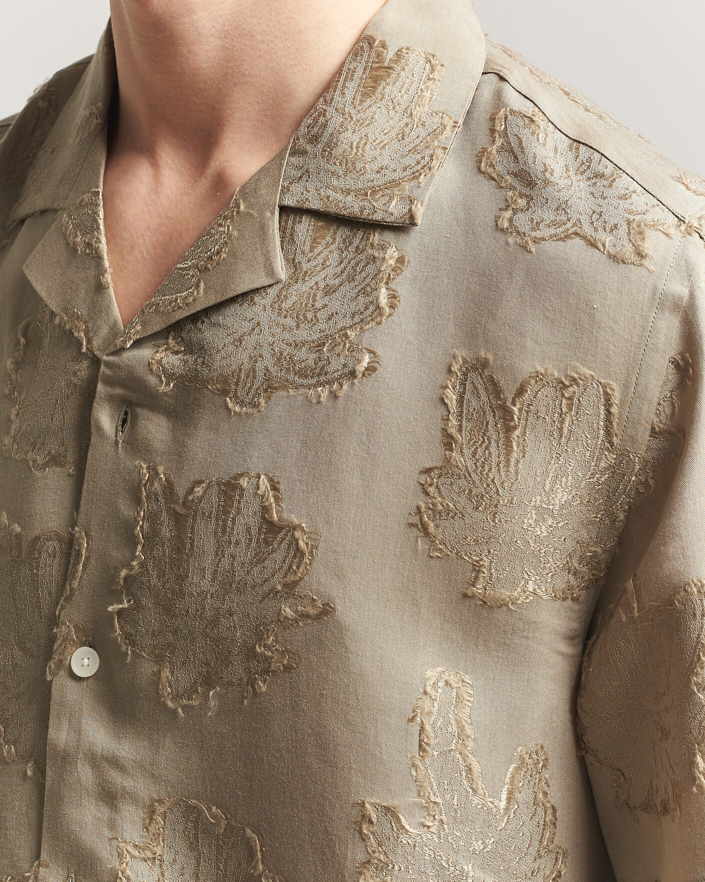 Mies | Kauluspaidat | OAS | Rocco Lyocell Short Sleeve Shirt Palmoza