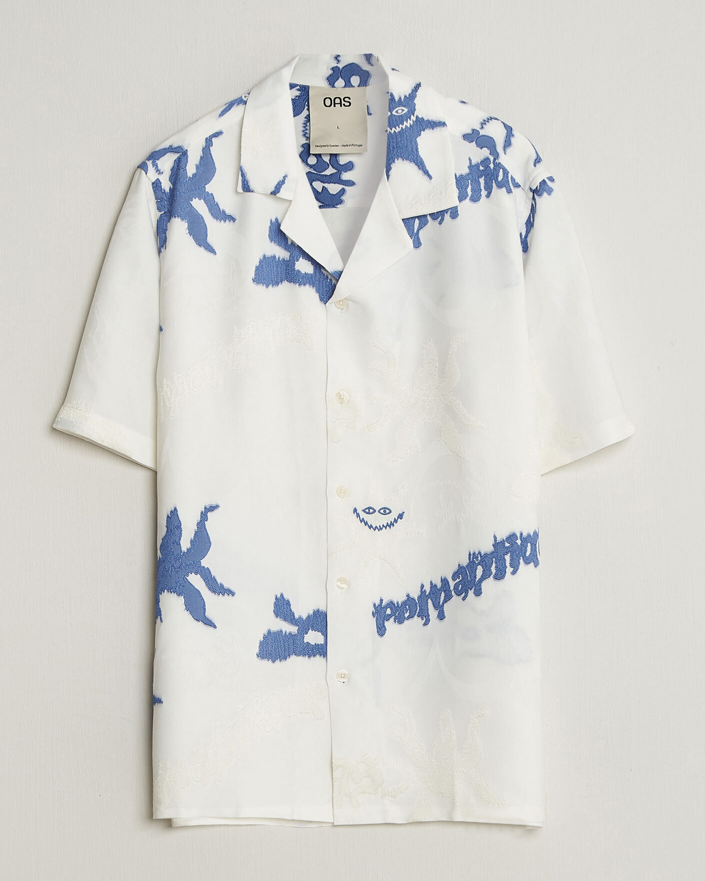 Mies | Kauluspaidat | OAS | Rocco Lyocell Mix Short Sleeve Shirt Romantique