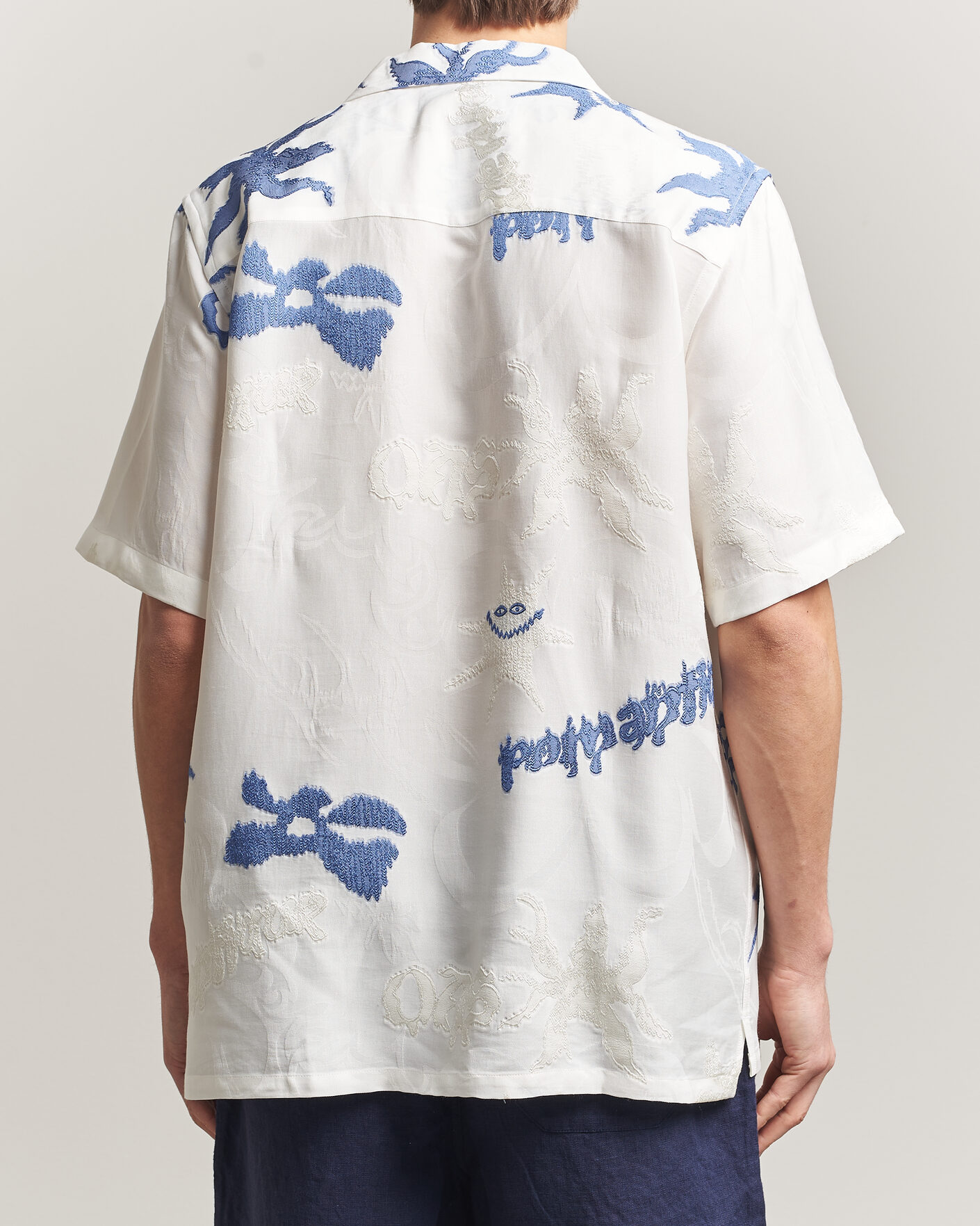 Mies | Kauluspaidat | OAS | Rocco Lyocell Mix Short Sleeve Shirt Romantique