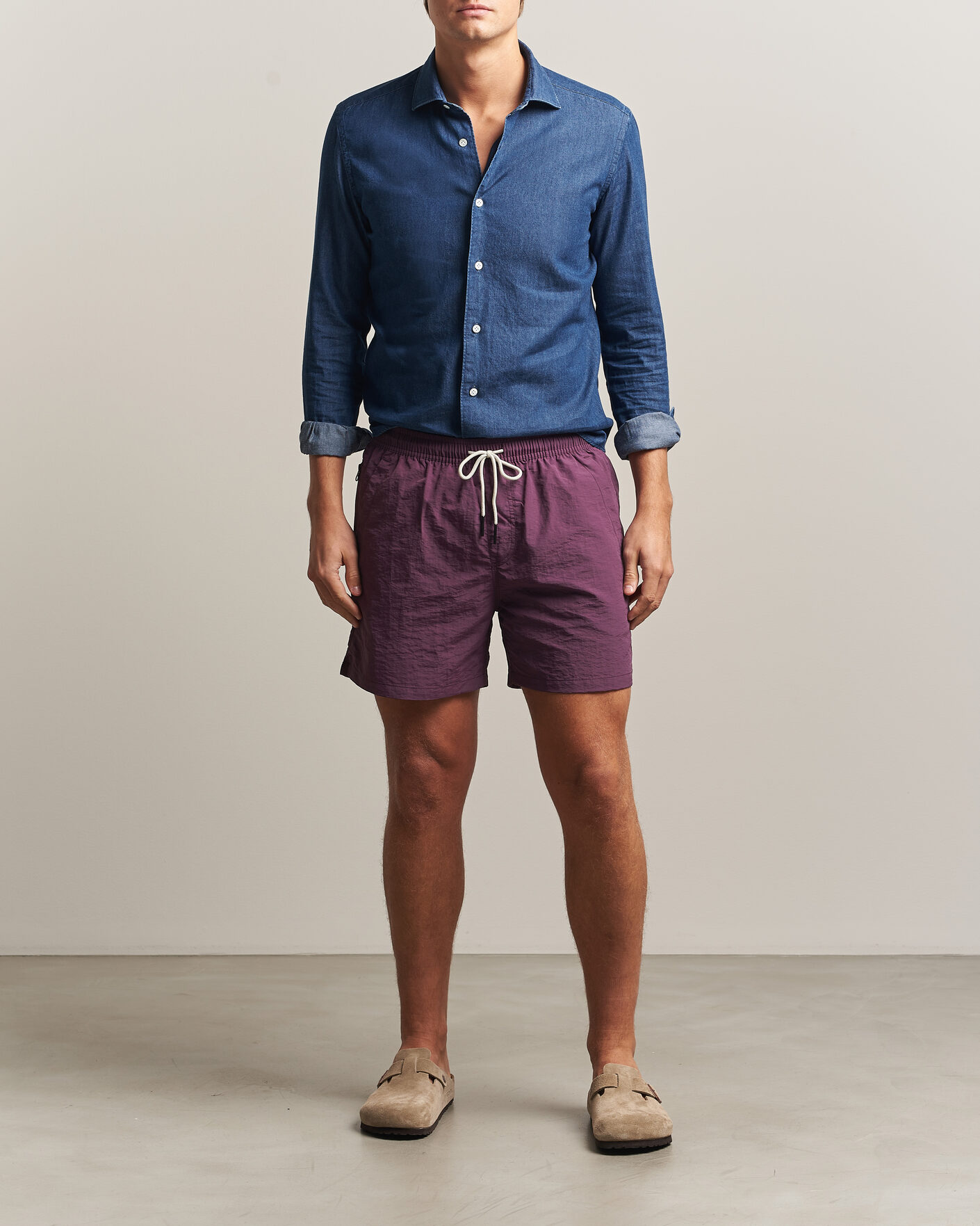 Mies | Uimahousut | OAS | Plain Swimshorts Plum