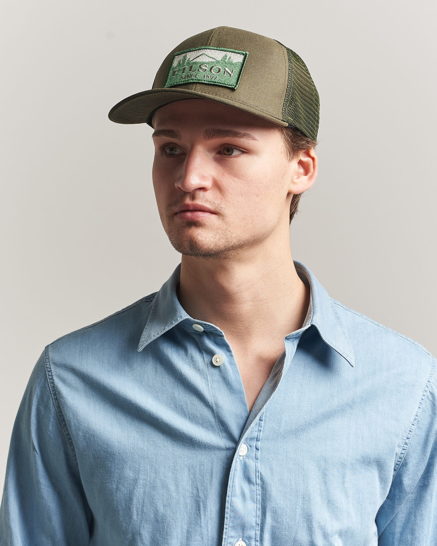 Mies | Päähineet | Filson | Scenic Waxed Logger Mesh Cap Otter Green