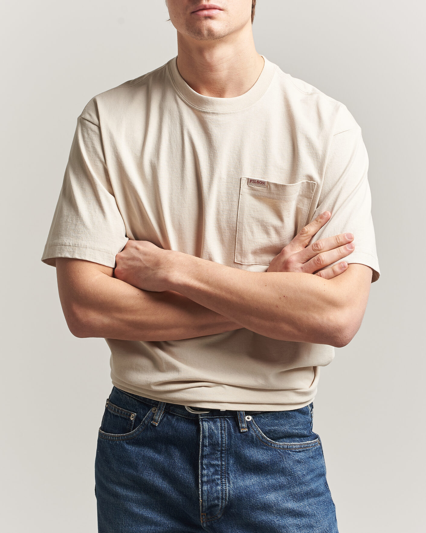 Mies | T-paidat | Filson | Pocket T-Shirt Natural