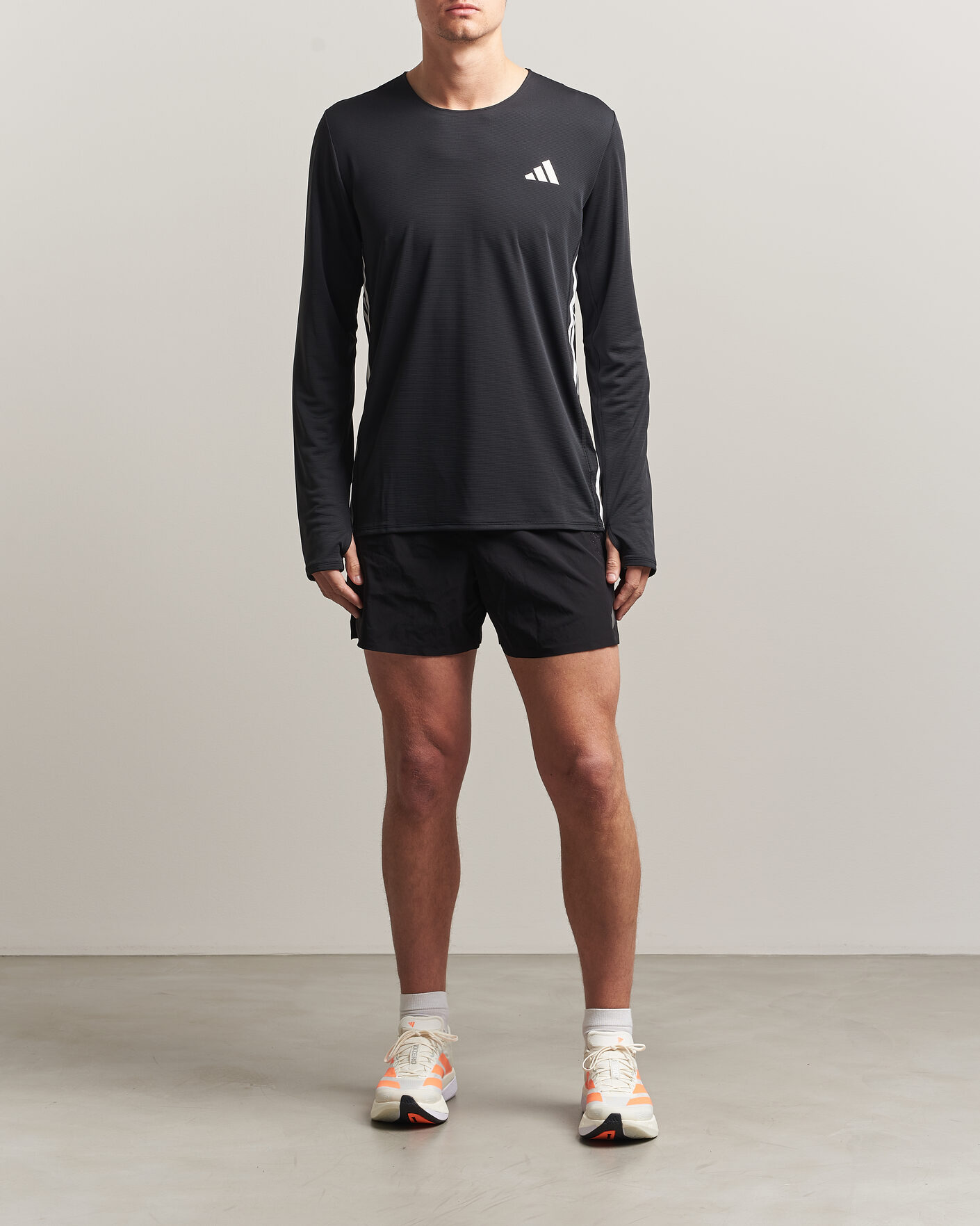 Mies | T-paidat | adidas Performance | ADIZERO Running Long Sleeve T-Shirt Black