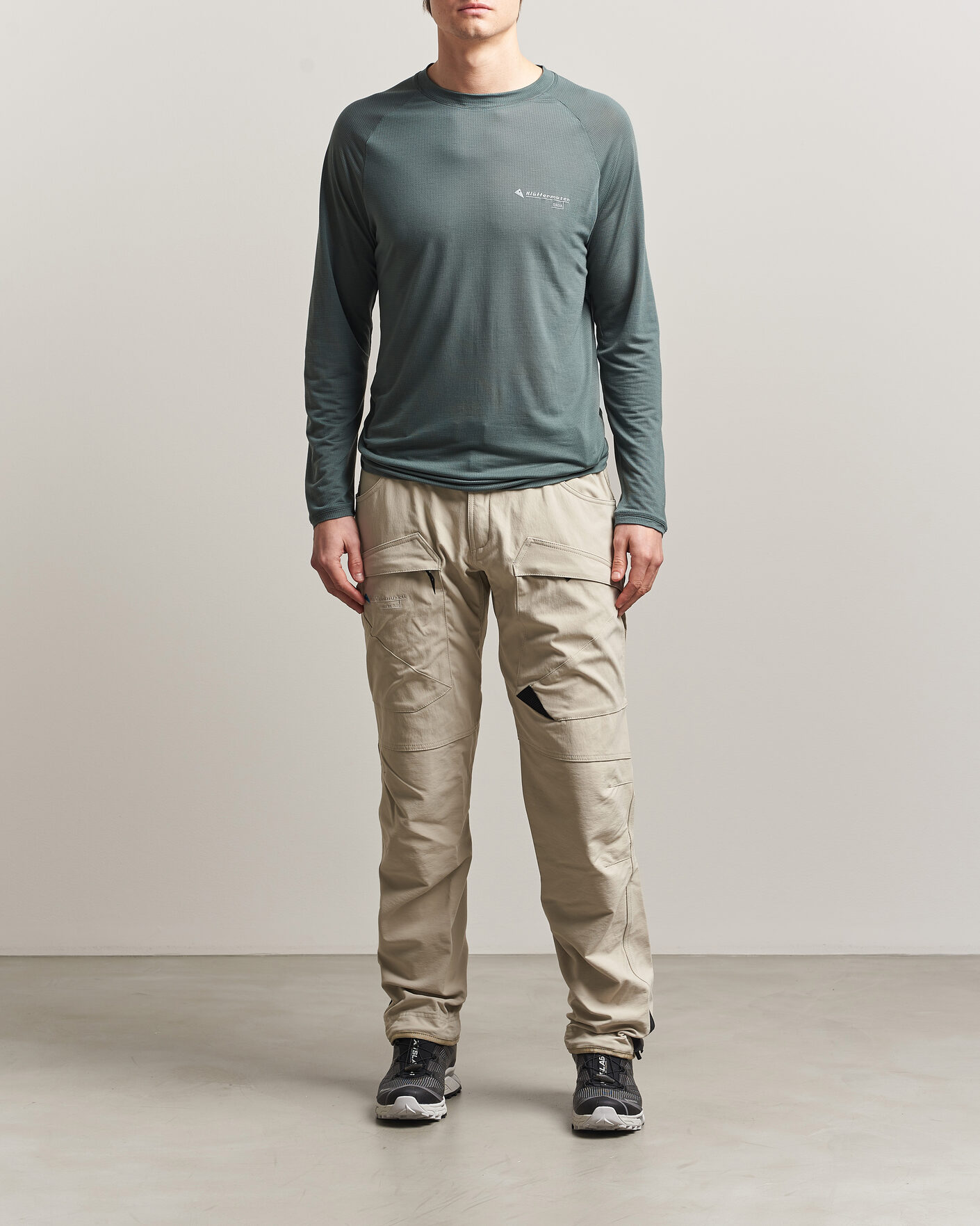 Mies | T-paidat | Klättermusen | Groa Lightweight Tencel Long Sleeve T-Shirt Teal Grey