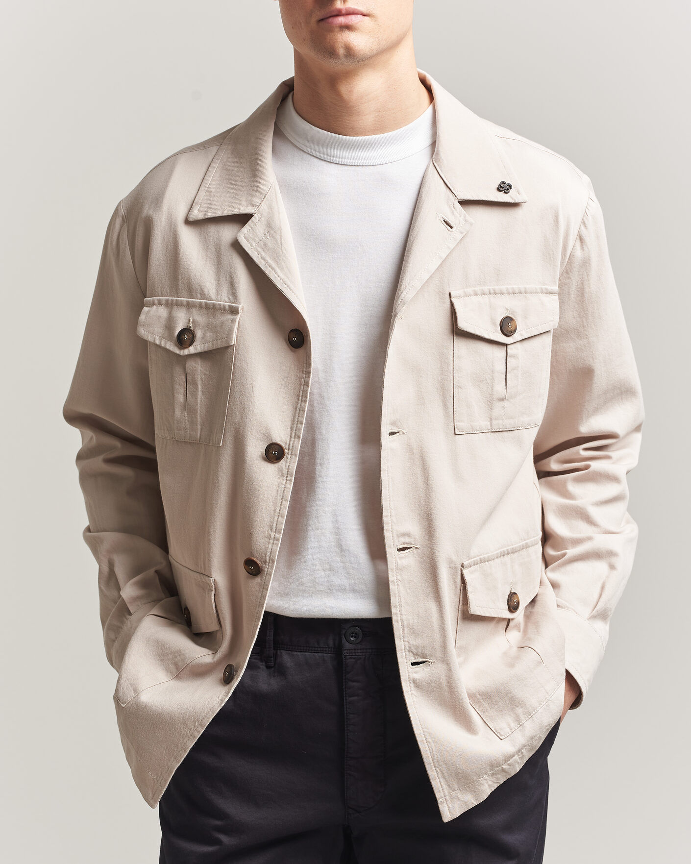 Mies | Takit | Gran Sasso | Cotton Safari Jacket Beige