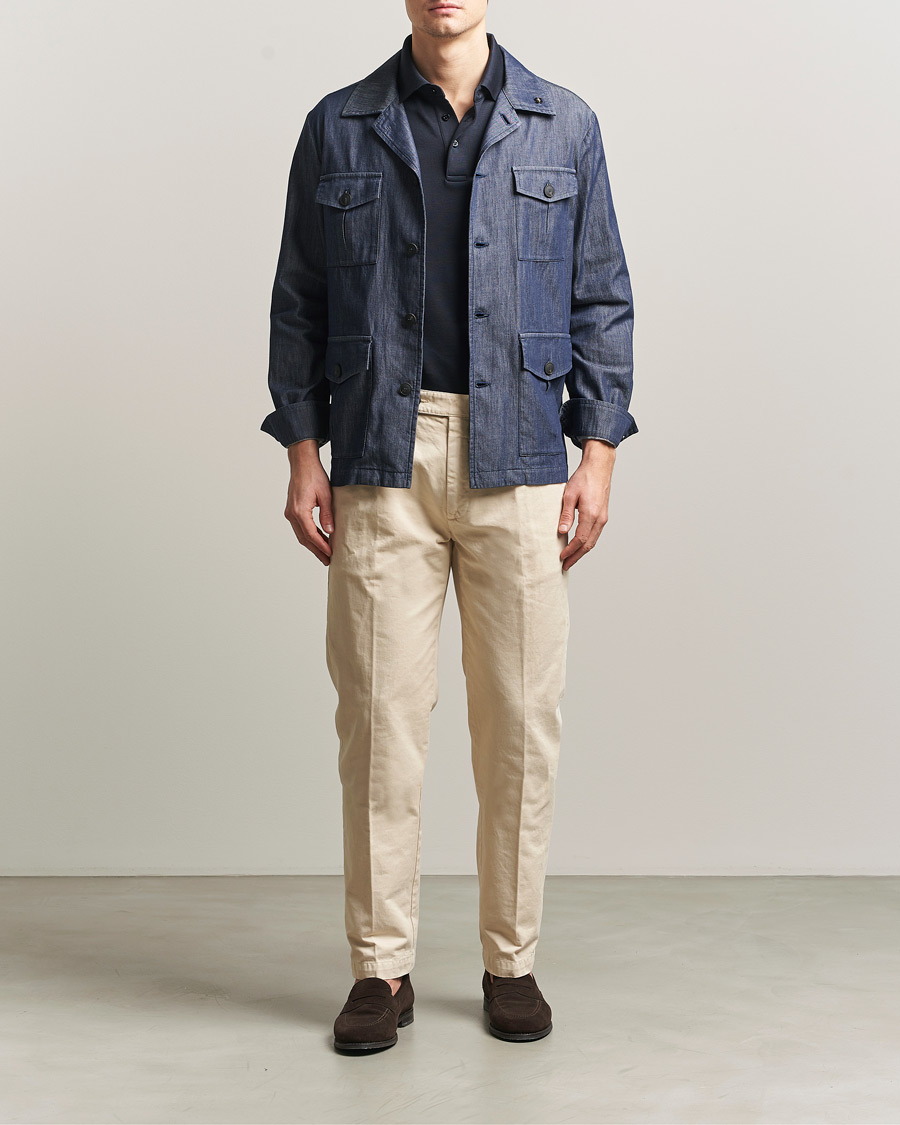 Mies | Takit | Gran Sasso | Cotton Safari Jacket Navy
