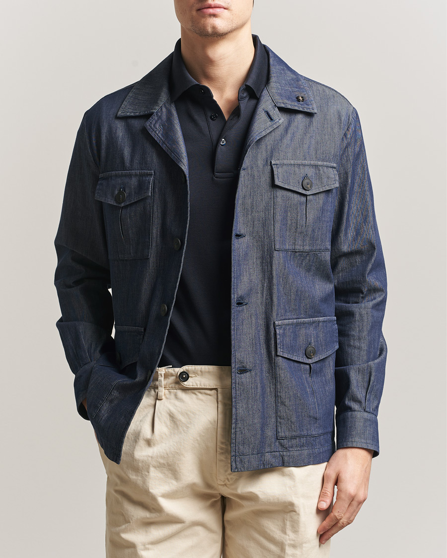 Mies | Takit | Gran Sasso | Cotton Safari Jacket Navy