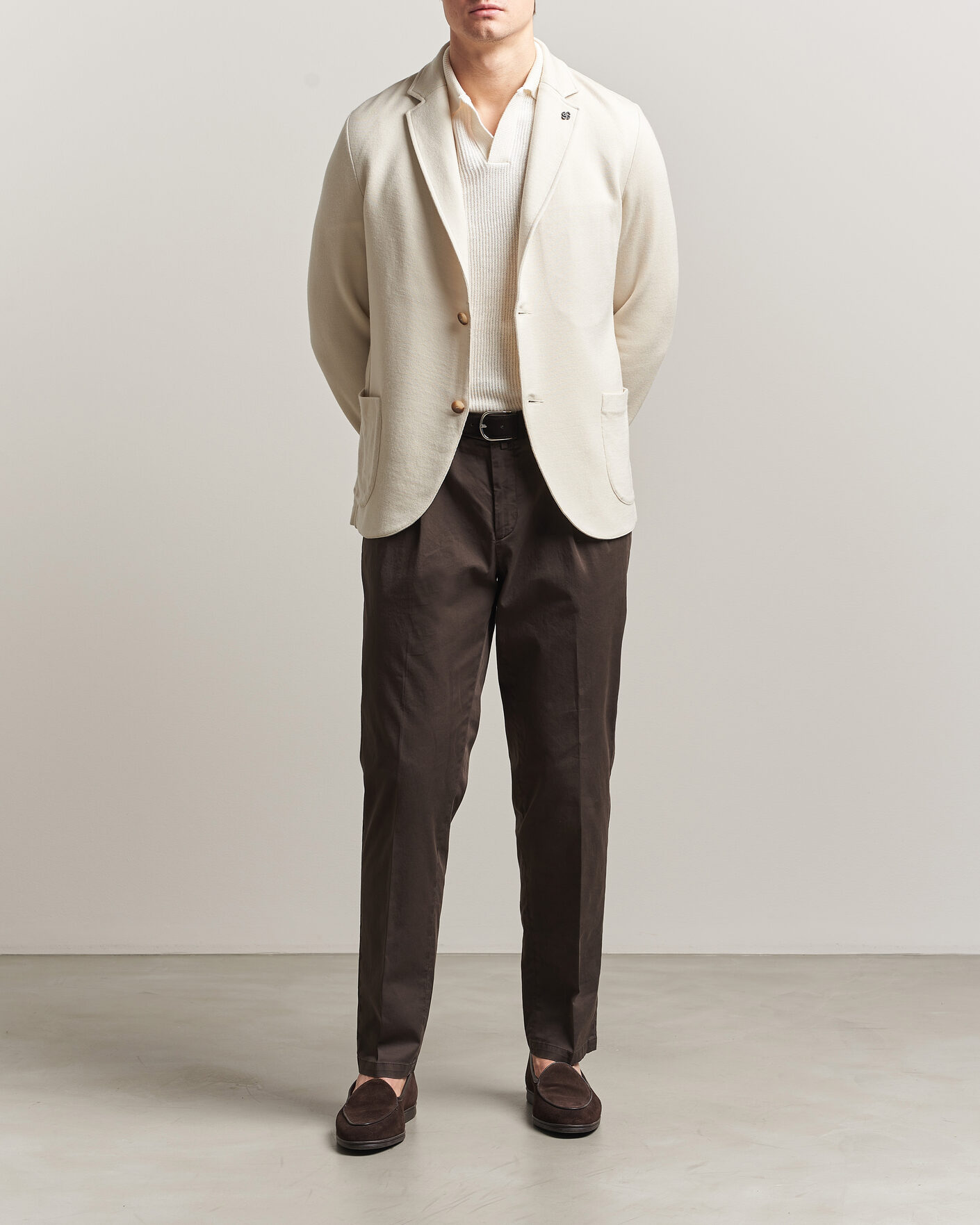 Mies | Pikkutakit | Gran Sasso | Wool Knitted Blazer Cream
