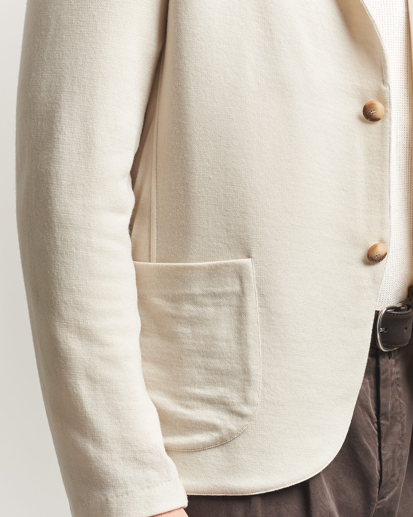 Mies | Pikkutakit | Gran Sasso | Wool Knitted Blazer Cream