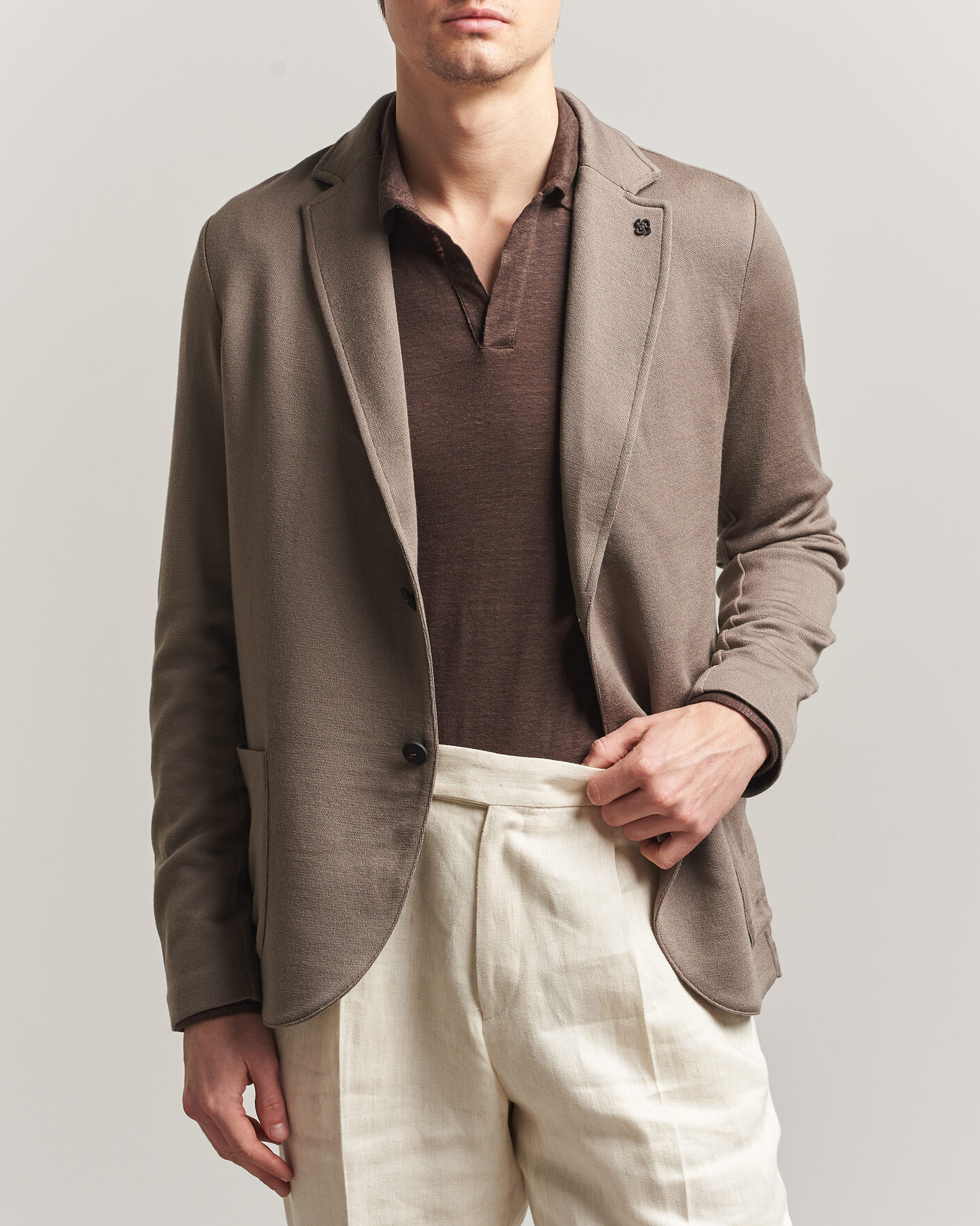 Mies | Pikkutakit | Gran Sasso | Wool Knitted Blazer Brown