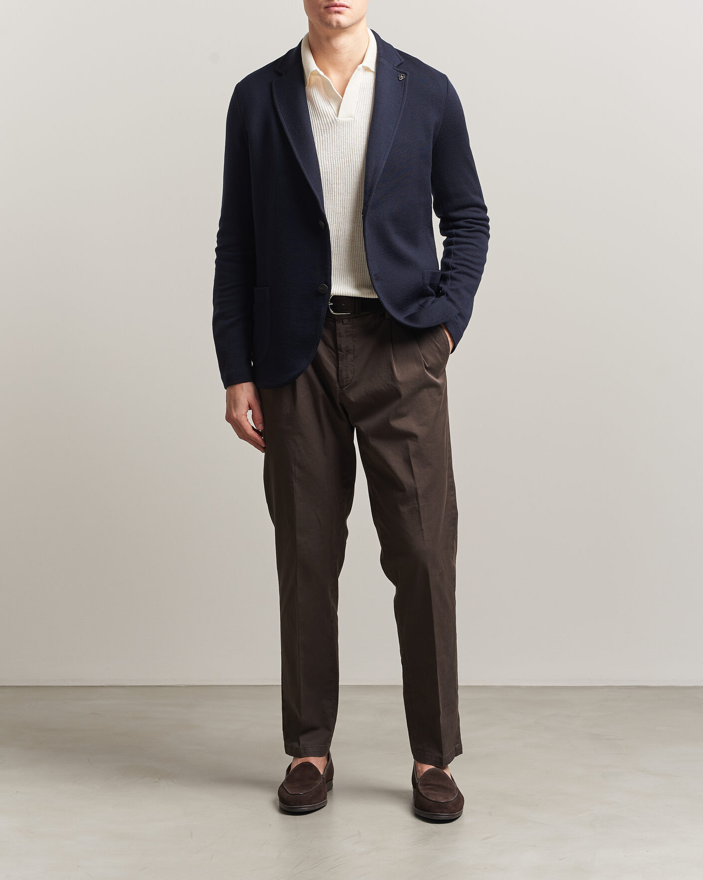 Mies | Pikkutakit | Gran Sasso | Wool Knitted Blazer Navy