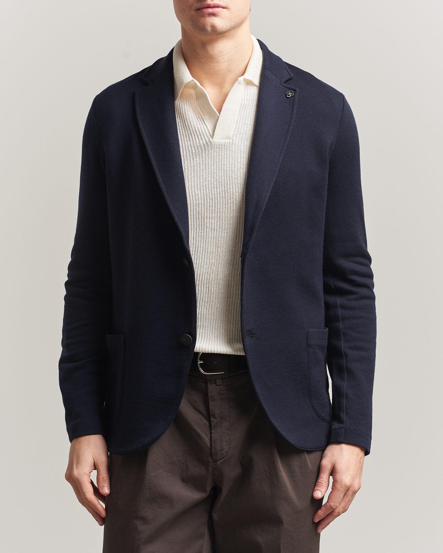 Mies | Pikkutakit | Gran Sasso | Wool Knitted Blazer Navy