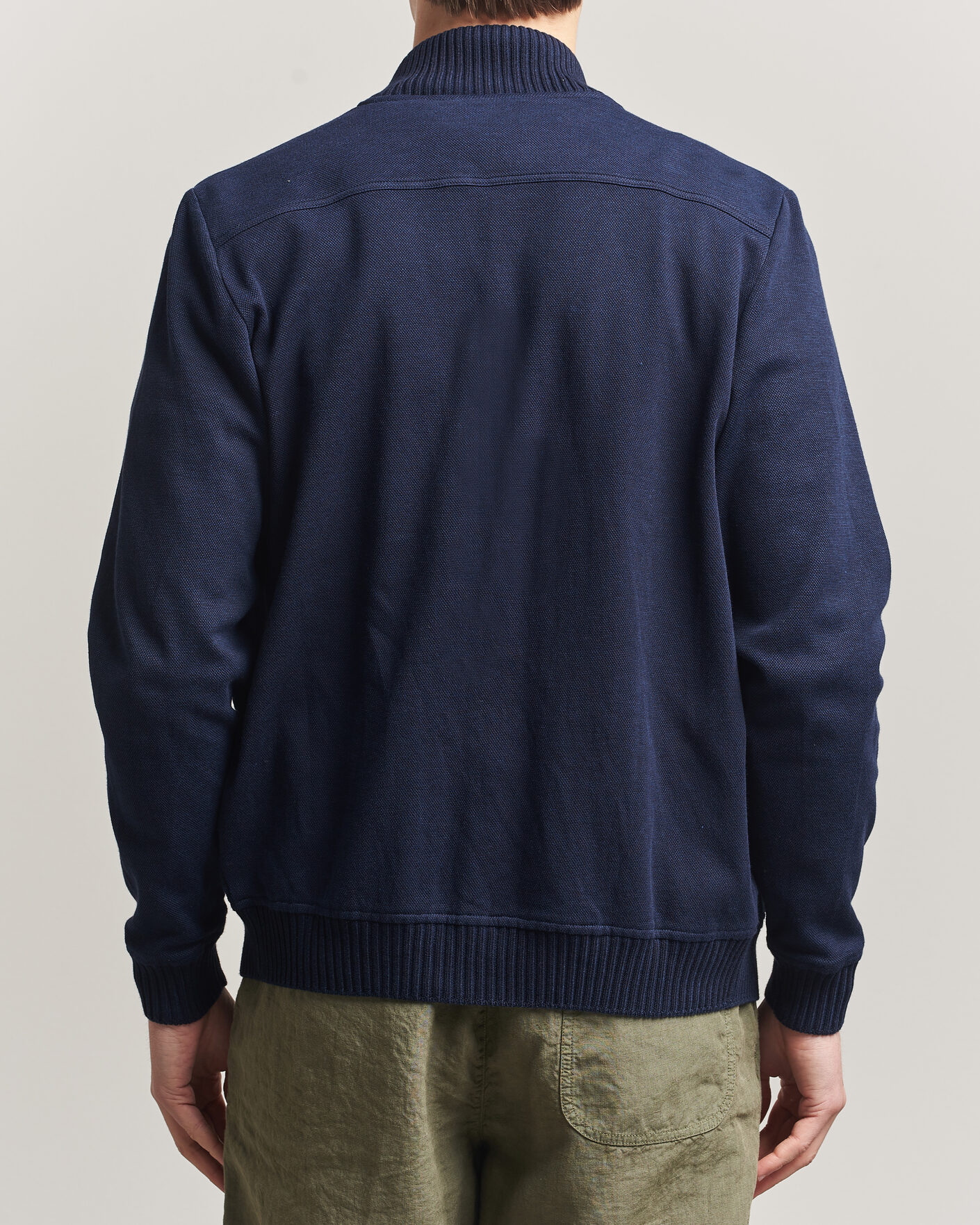 Mies | Takit | Gran Sasso | Cotton Pocket Knitted Bomber Jacket Navy
