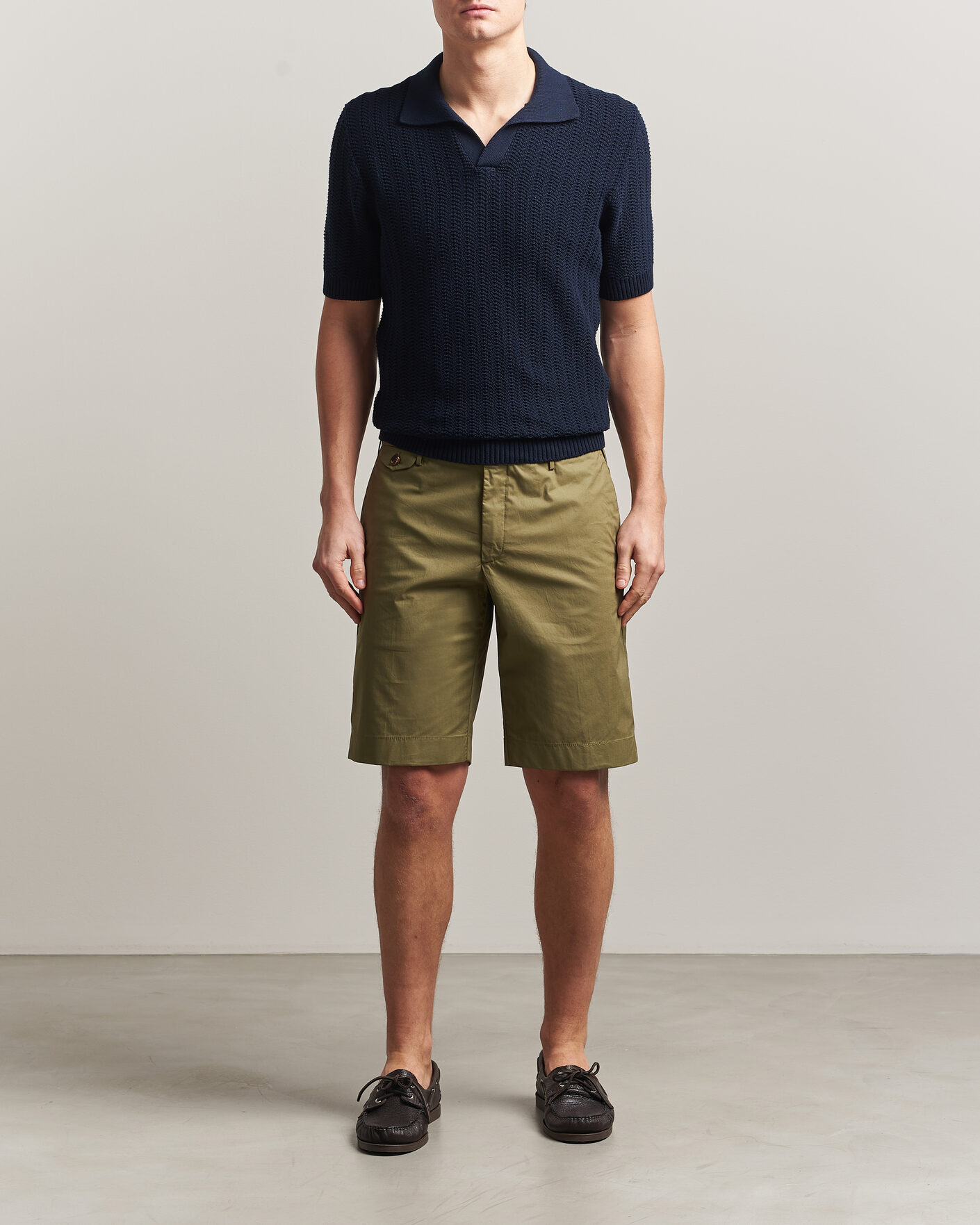 Mies | Pikeet | Gran Sasso | Cotton Structured Knitted Polo Navy