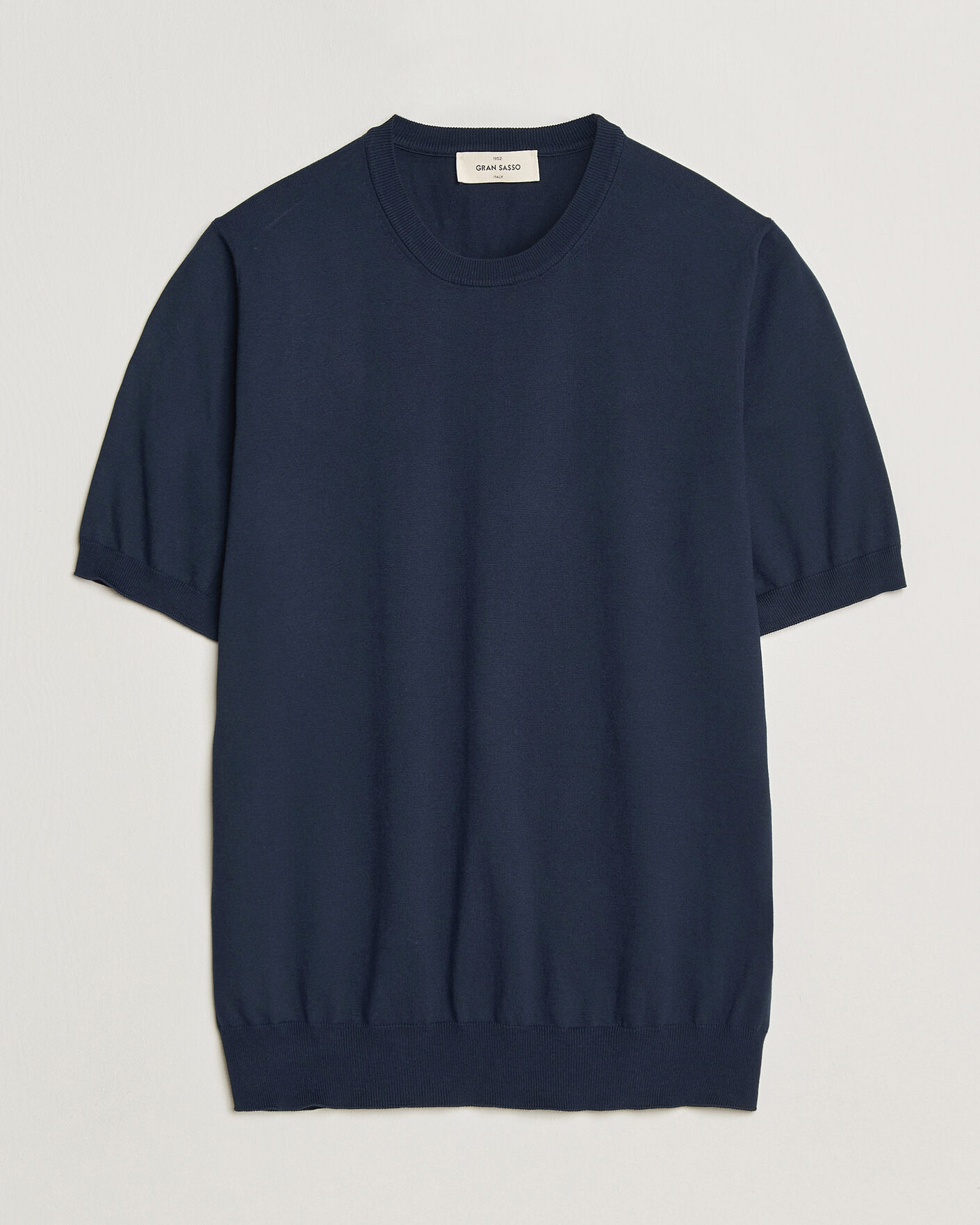 Mies | T-paidat | Gran Sasso | Cotton Knitted Crew Neck T-Shirt Navy