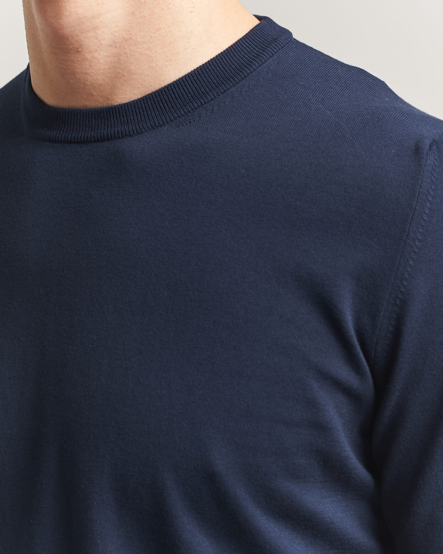 Mies | T-paidat | Gran Sasso | Cotton Knitted Crew Neck T-Shirt Navy