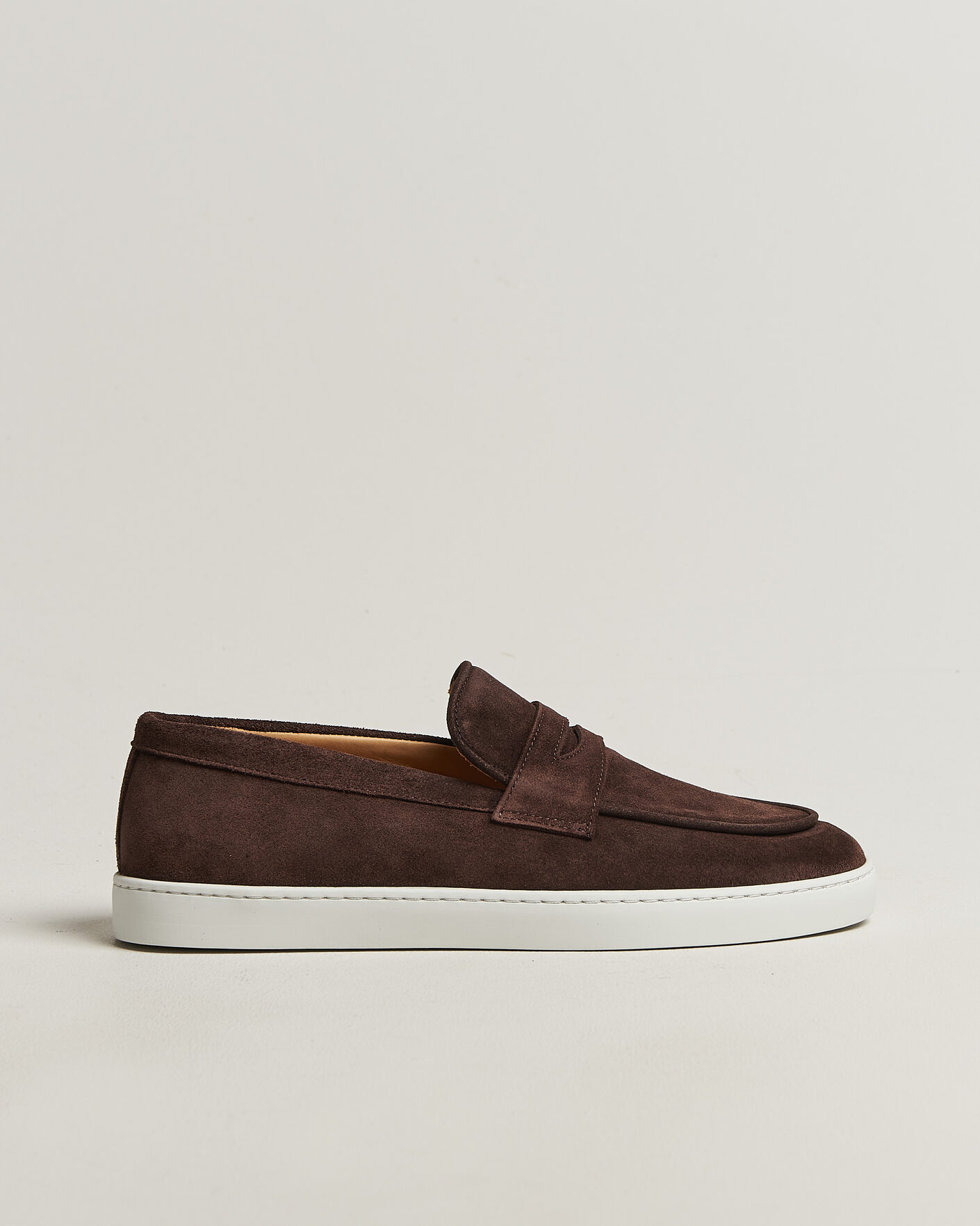 Mies | Loaferit | Fliteless | Suede Penny Sneaker Dark Brown