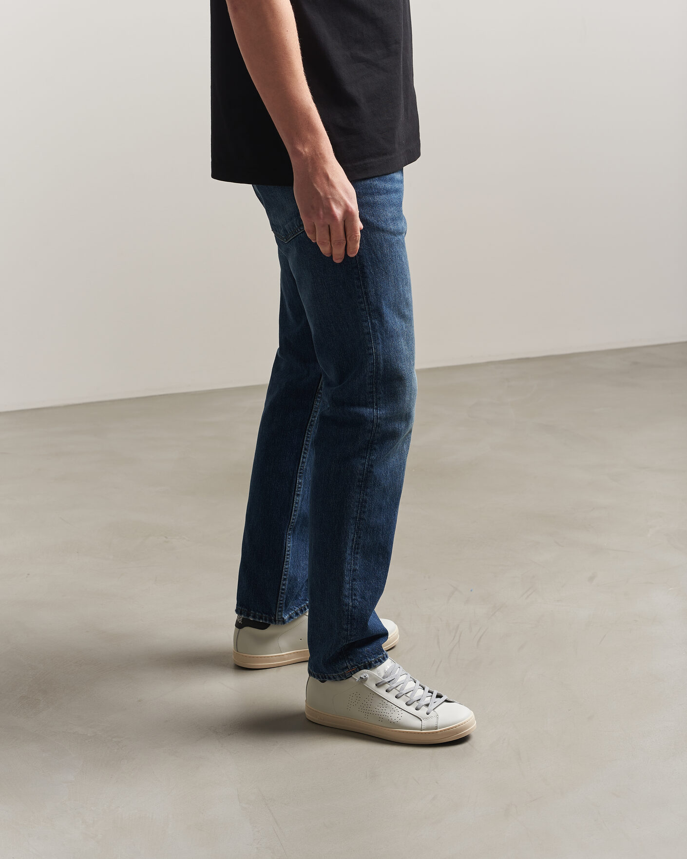 Mies | Tennarit | P448 | John Leather Sneaker White/Black