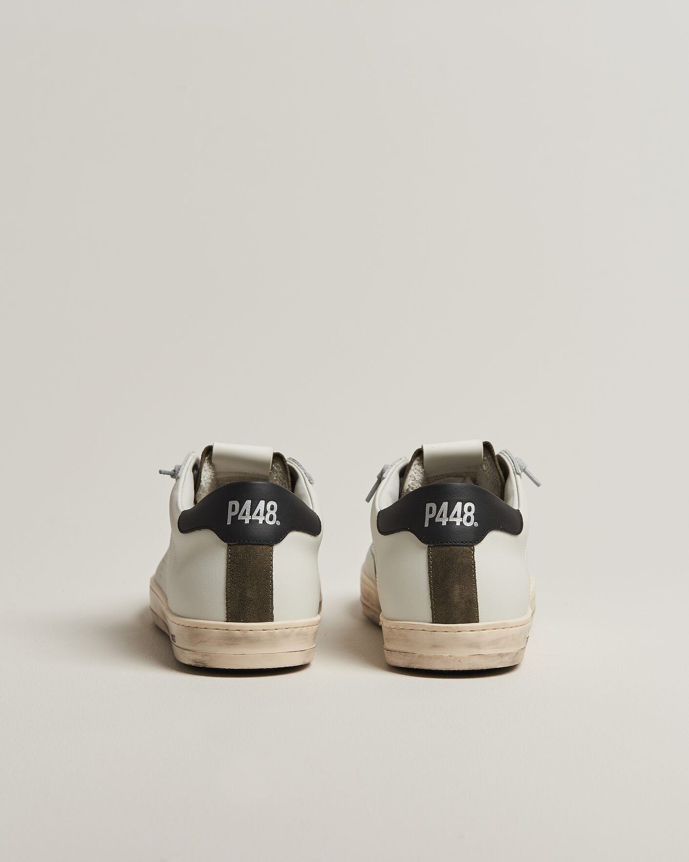 Mies | P448 John Leather Sneaker White/Olive | P448 | John Leather Sneaker White/Olive