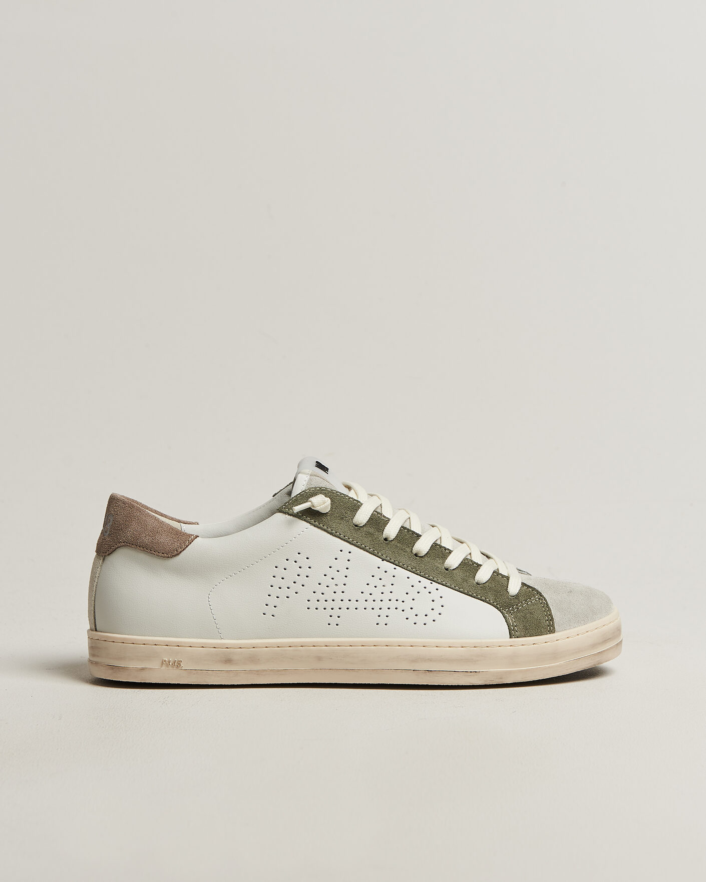 Mies | Tennarit | P448 | John Leather/Suede Sneaker White/Olive/Grey