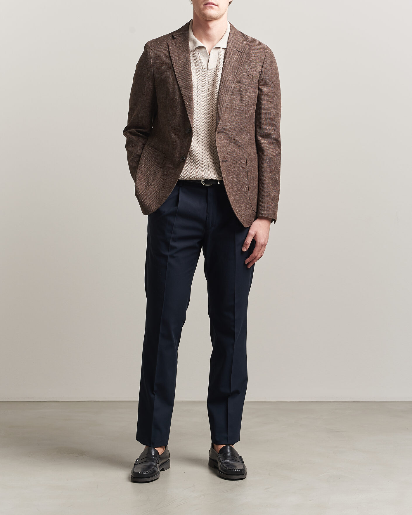 Mies | Pikkutakit | Incotex | Structured Cotton Blazer Dark Brown