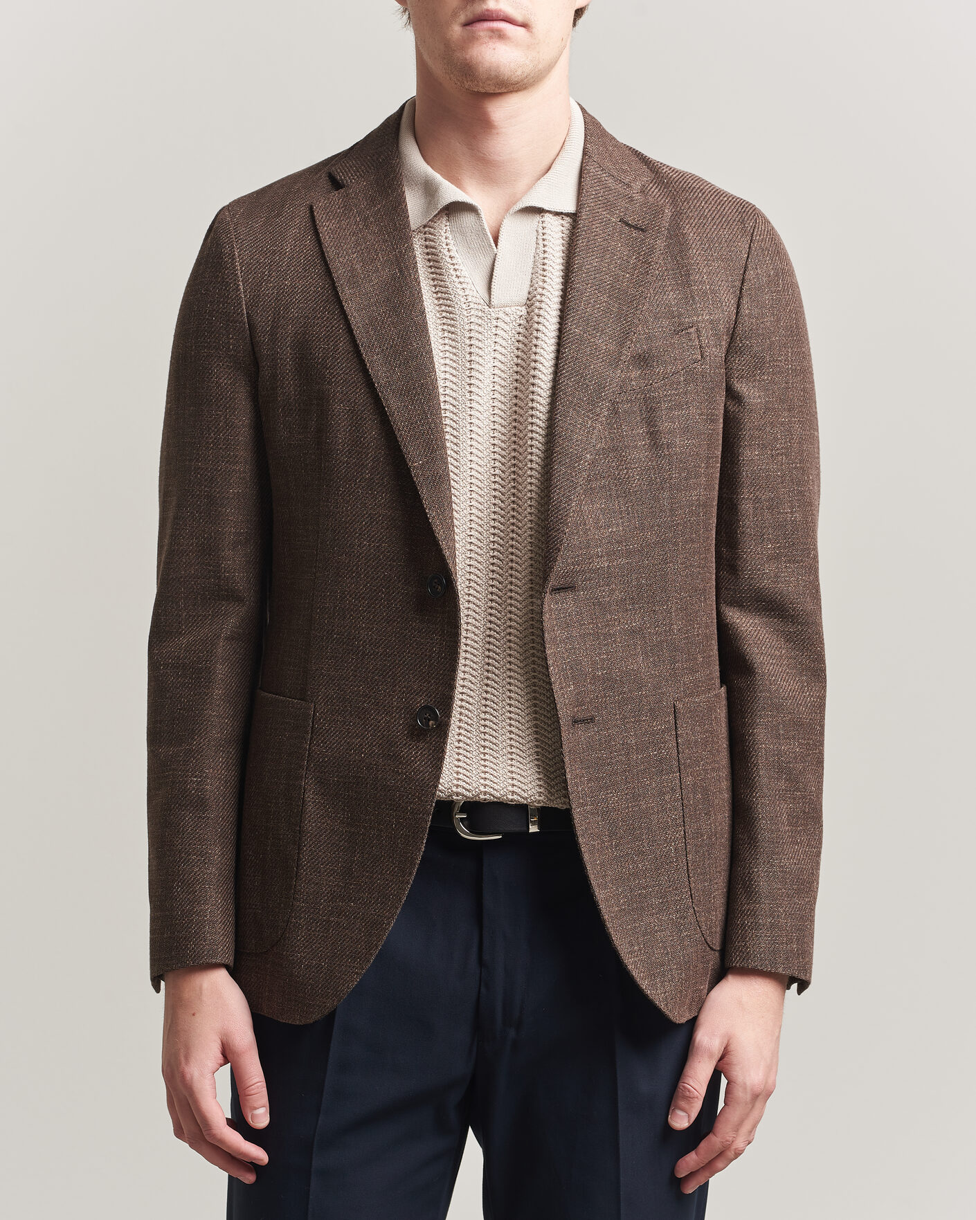 Mies | Pikkutakit | Incotex | Structured Cotton Blazer Dark Brown