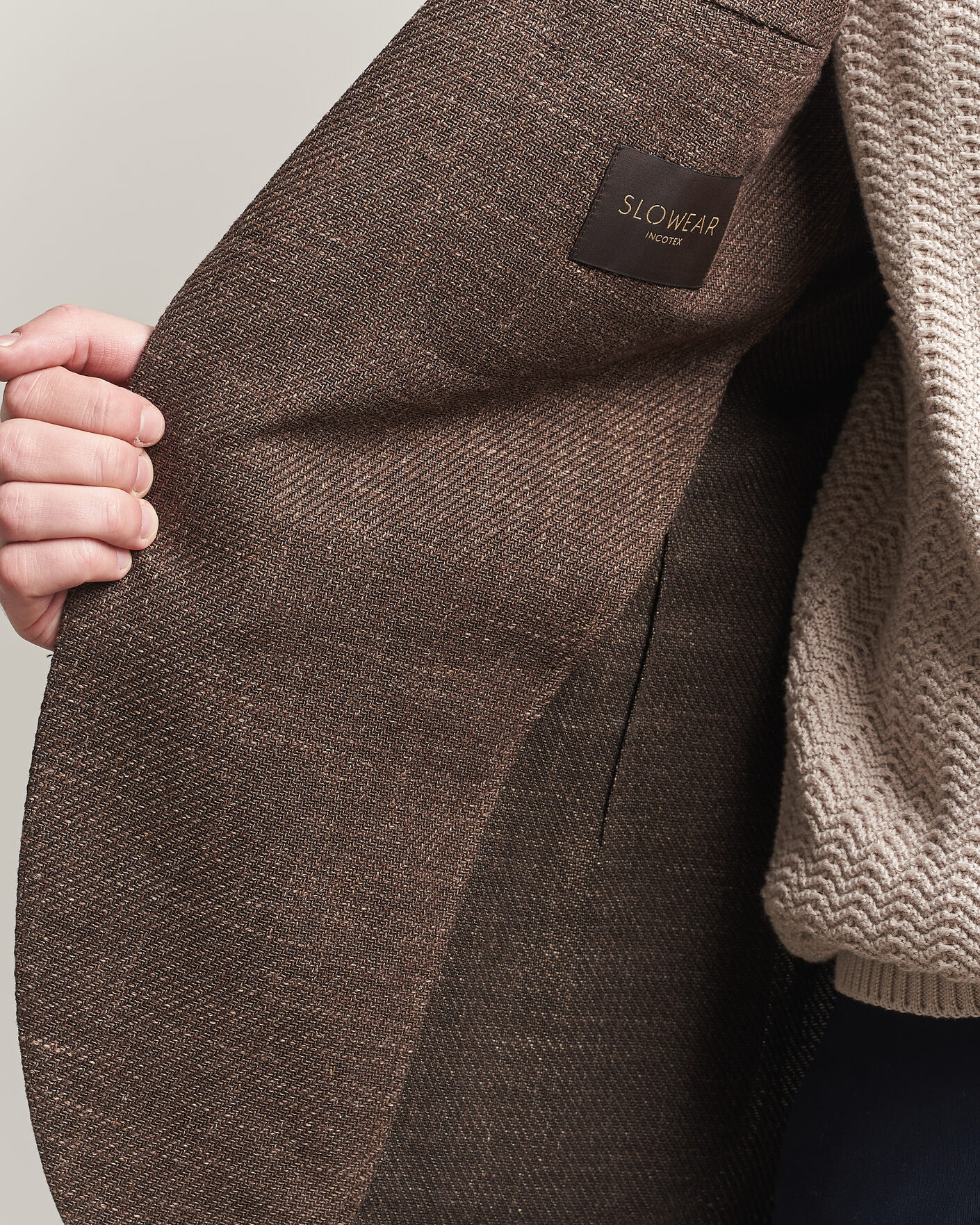 Mies | Pikkutakit | Incotex | Structured Cotton Blazer Dark Brown