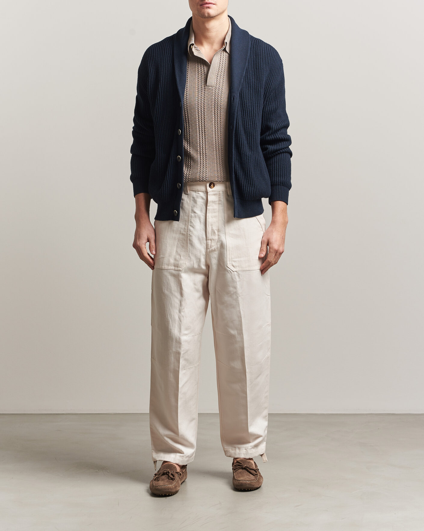 Mies | Housut | Brunello Cucinelli | Linen Casual Pants Off White