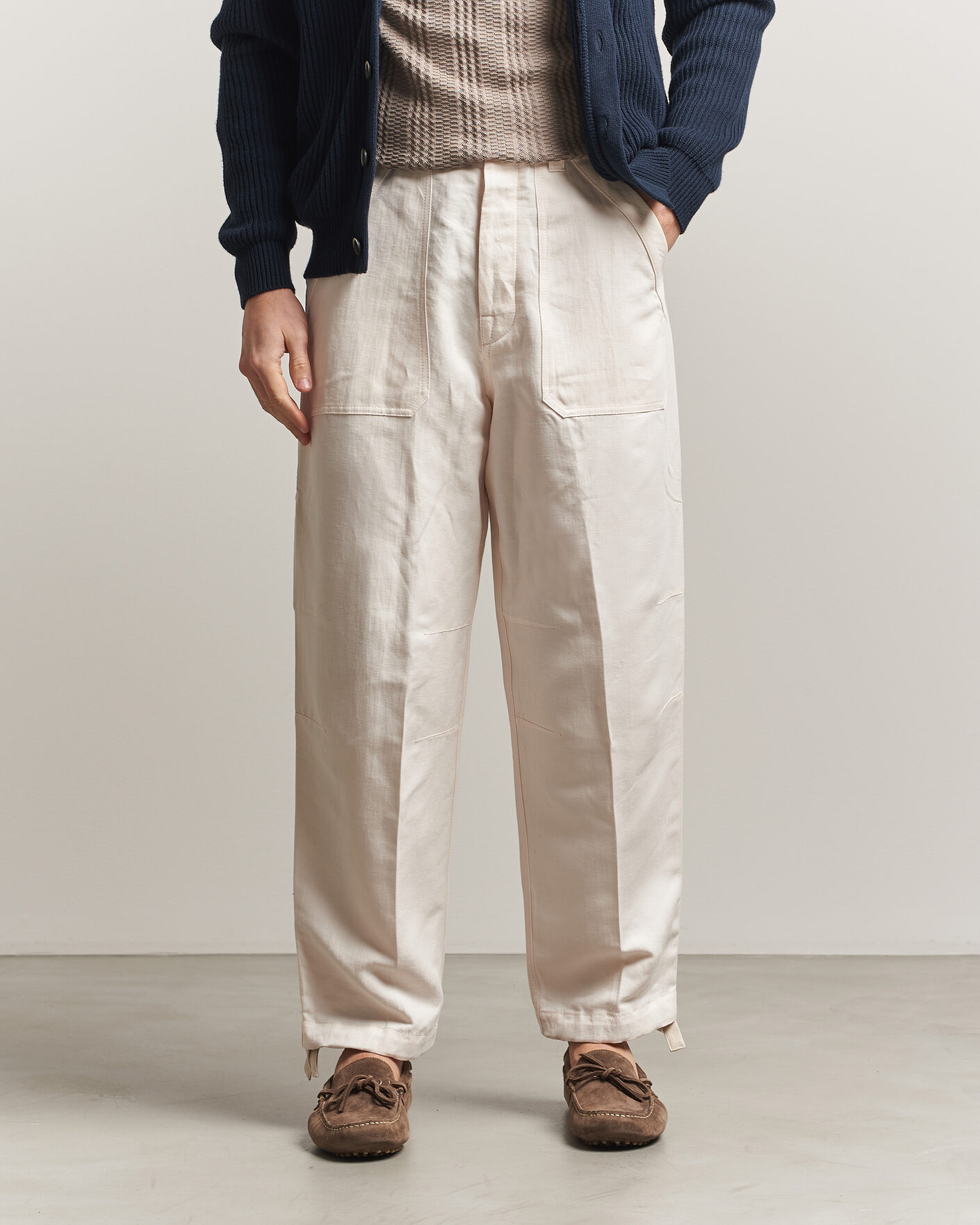 Mies | Housut | Brunello Cucinelli | Linen Casual Pants Off White
