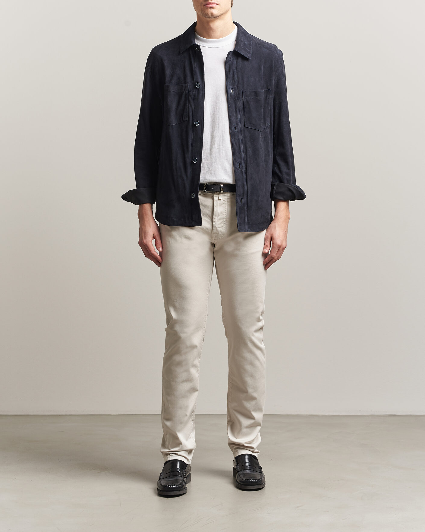 Mies | Housut | Jacob Cohën | Bard Garment Dyed Gabardine Trousers Off White