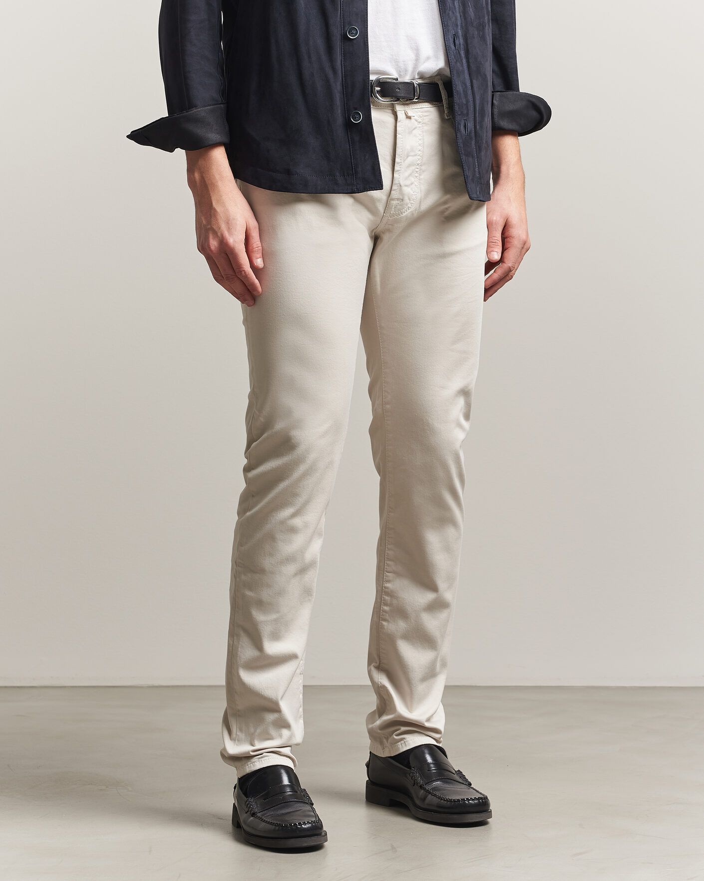 Mies | Housut | Jacob Cohën | Bard Garment Dyed Gabardine Trousers Off White