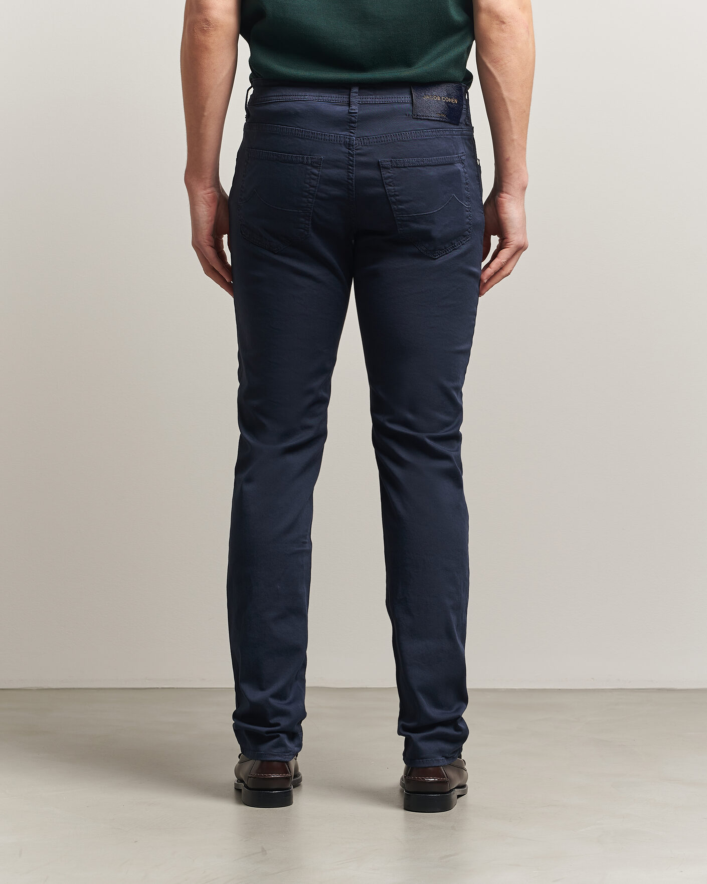 Mies | Housut | Jacob Cohën | Bard Garment Dyed Gabardine Trousers Navy Blue