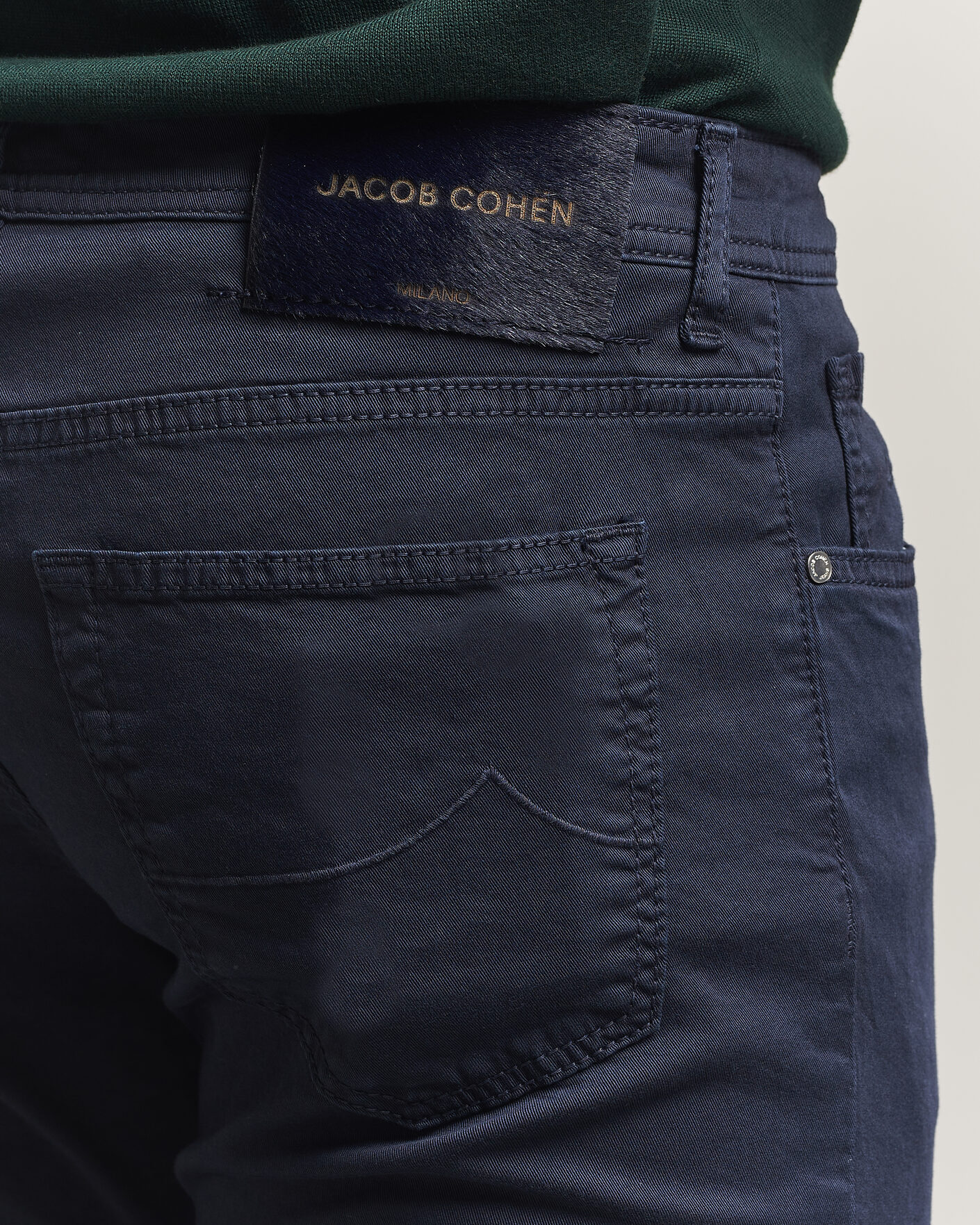 Mies | Housut | Jacob Cohën | Bard Garment Dyed Gabardine Trousers Navy Blue
