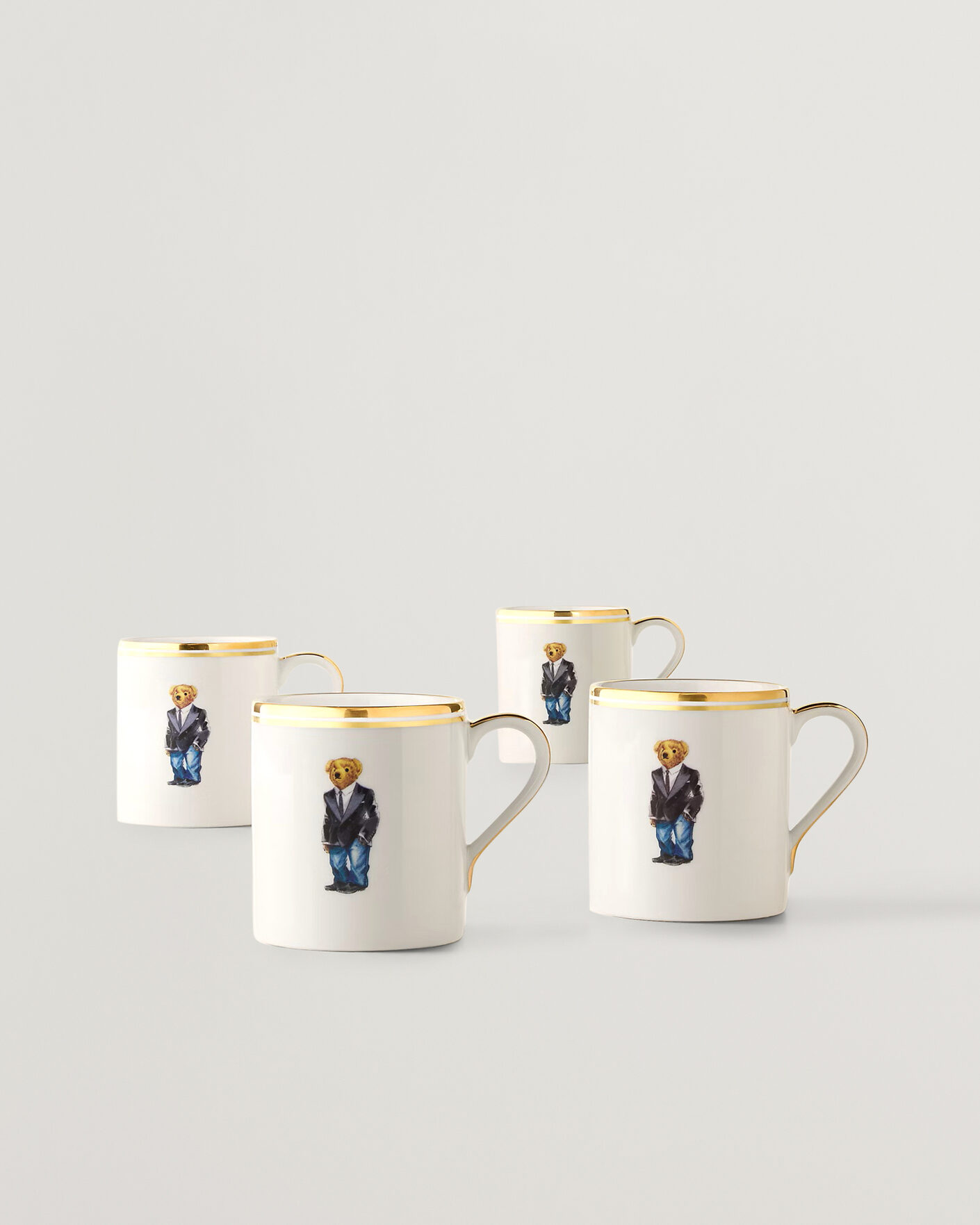 Mies | Kotiin | Ralph Lauren Home | Wilshire Tuxedo Bear Mug Set White/Gold