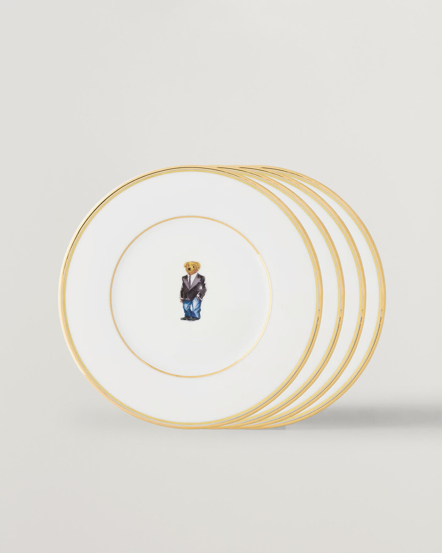 Mies | Kotiin | Ralph Lauren Home | Wilshire Tuxedo Bear Plate Set White/Gold