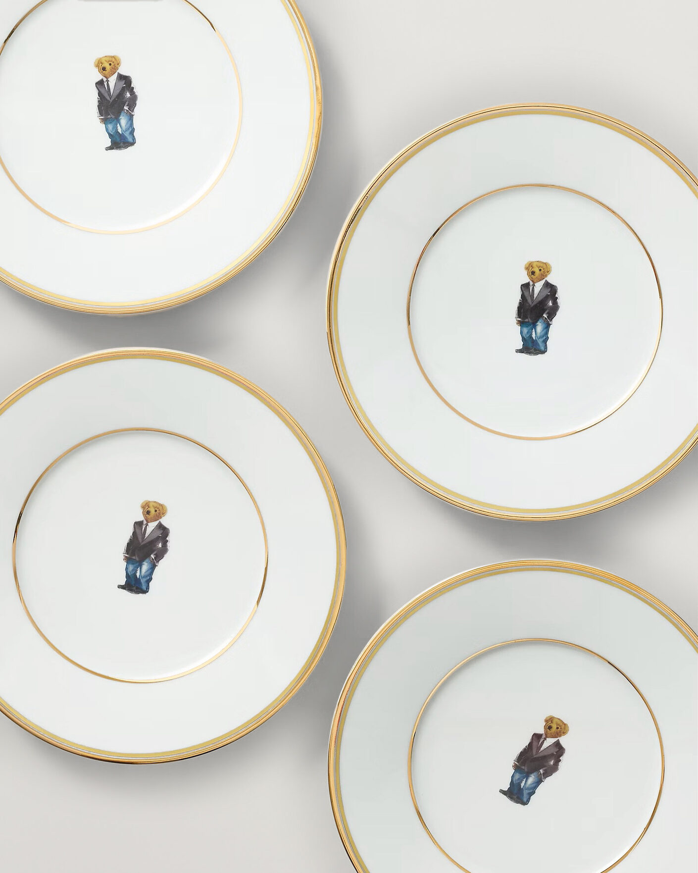 Mies | Kotiin | Ralph Lauren Home | Wilshire Tuxedo Bear Plate Set White/Gold