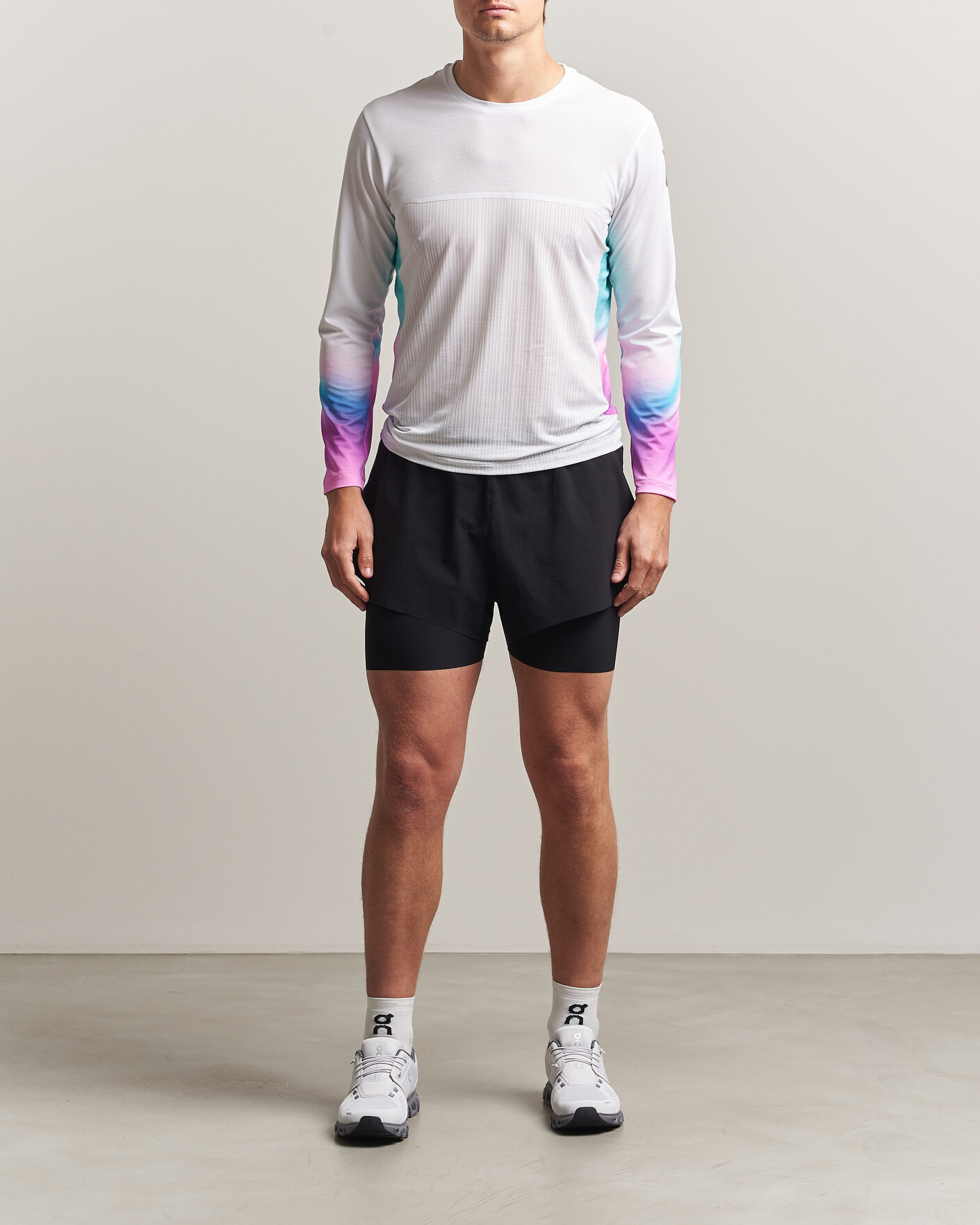 Mies | T-paidat | SOAR Running | Hot Weather Long Sleeve Tee White/Blue