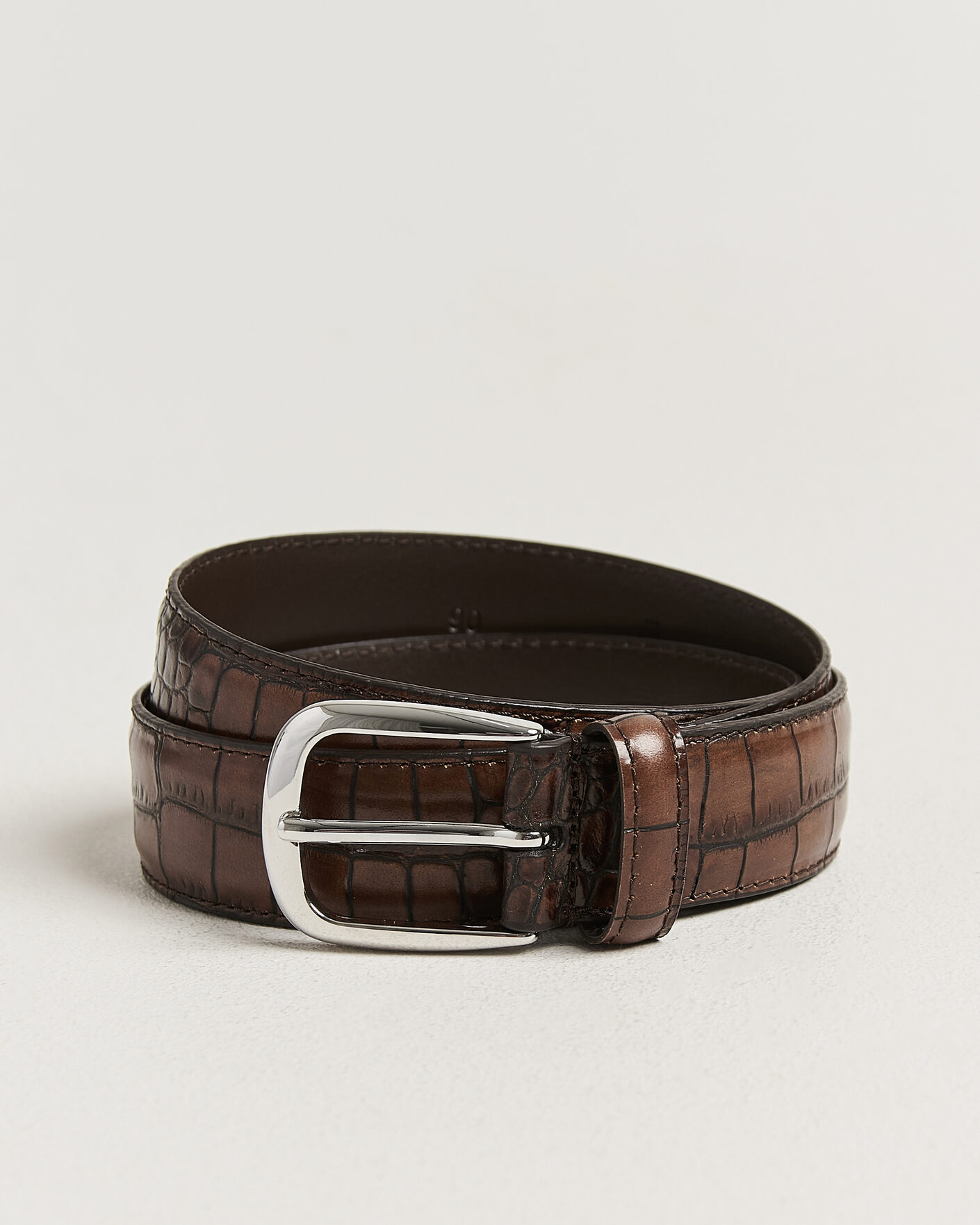 Mies | Vyöt | Anderson's | Embossed Western Leather Belt Tan