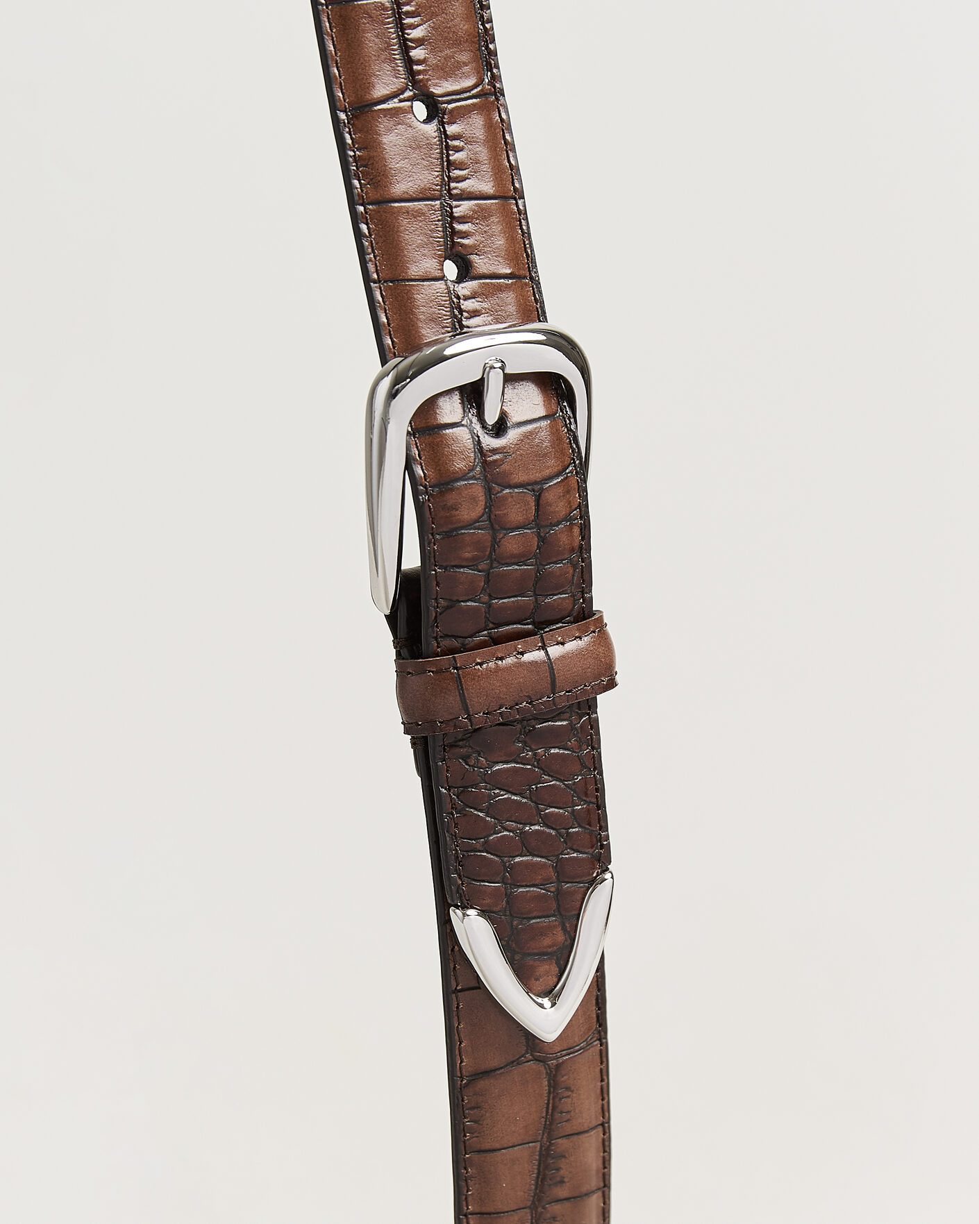 Mies | Vyöt | Anderson's | Embossed Western Leather Belt Tan