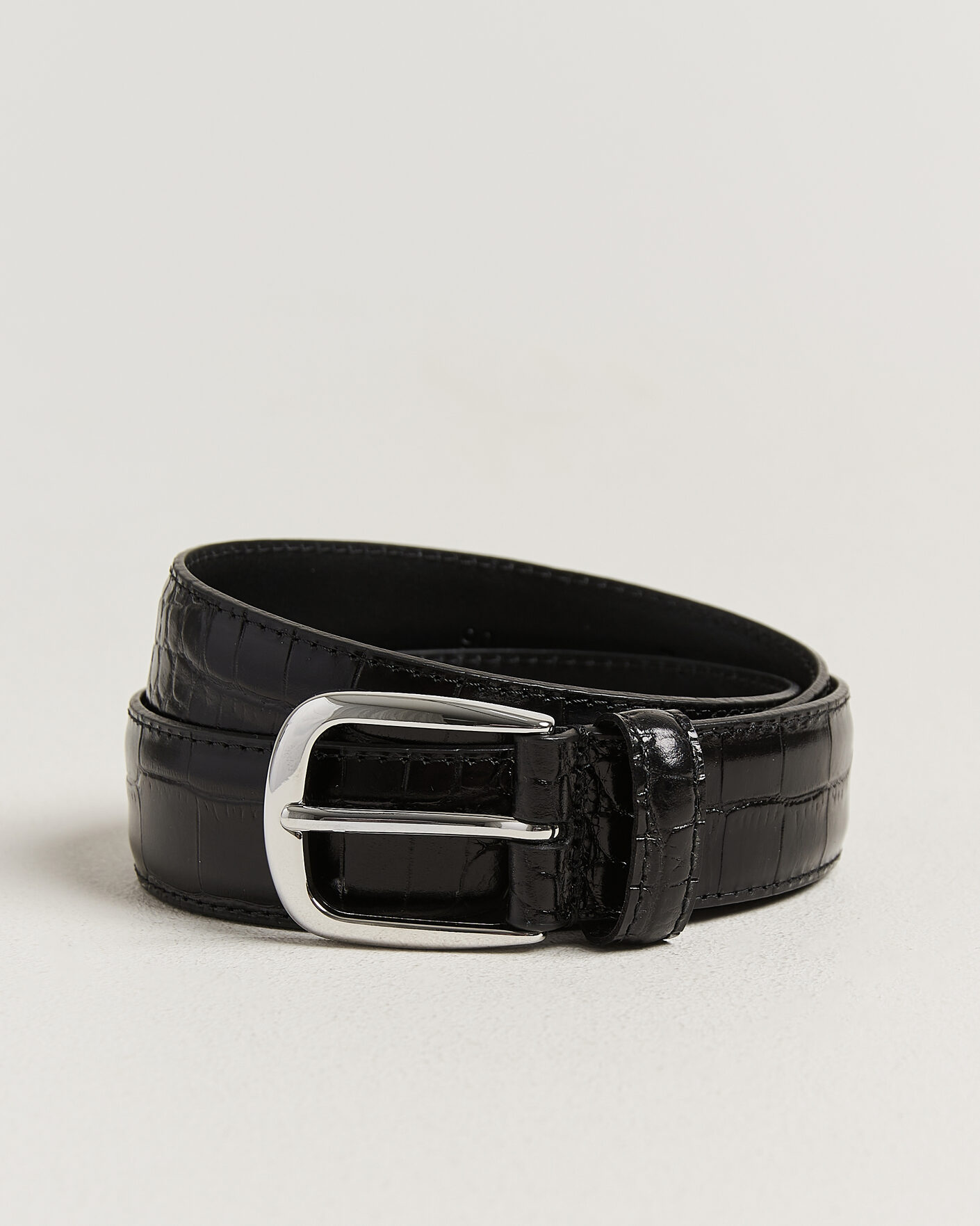Mies | Vyöt | Anderson's | Embossed Western Leather Belt Black