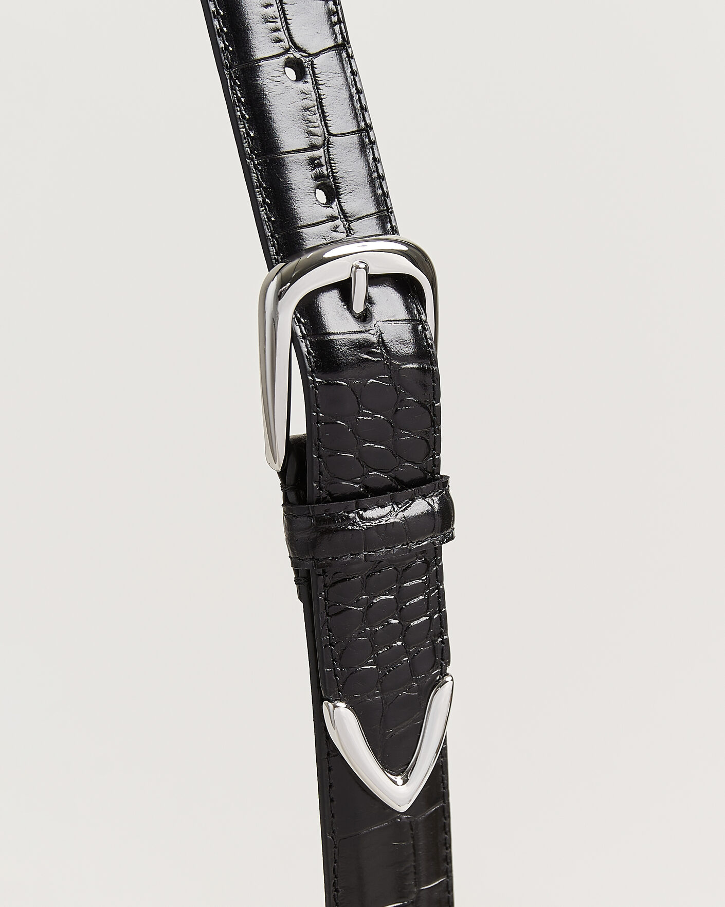 Mies | Vyöt | Anderson's | Embossed Western Leather Belt Black