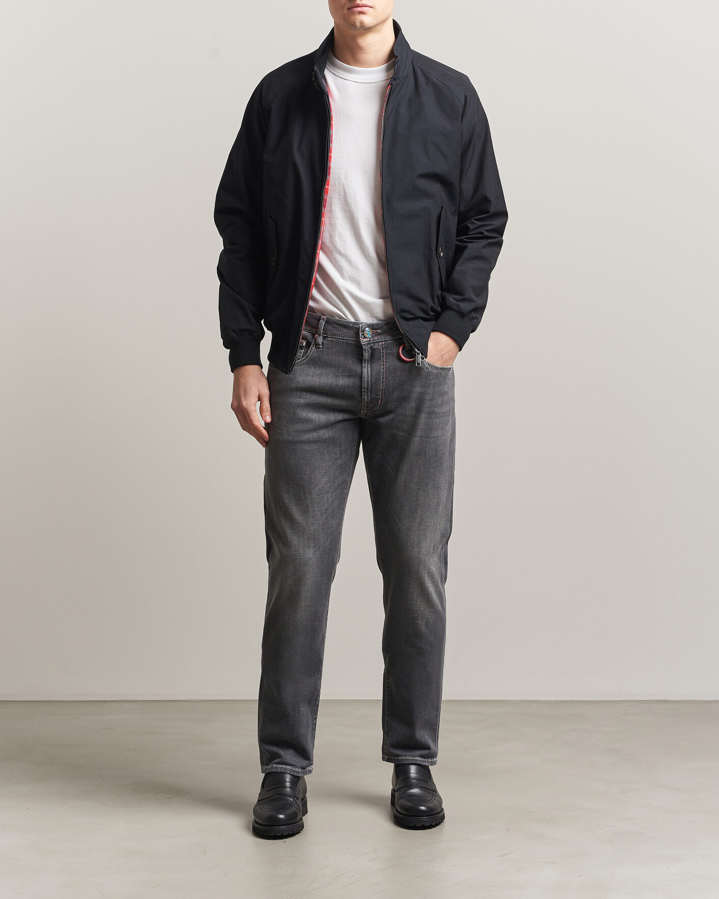 Mies | Farkut | Tramarossa | Michelangelo Contrast Seam Stretch Jeans Dark Grey
