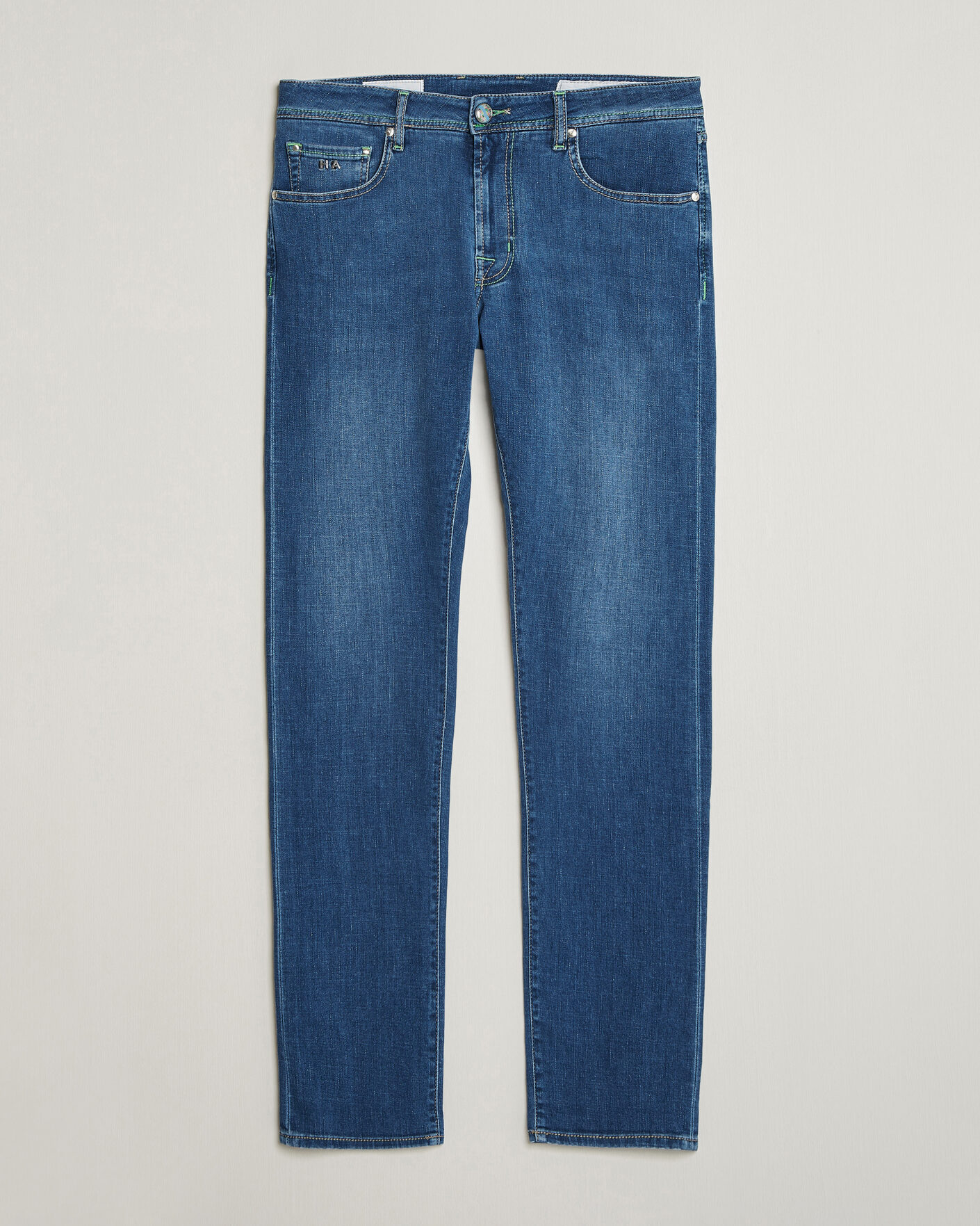 Mies | Farkut | Tramarossa | Michelangelo Contrast Seam Stretch Jeans Mid Blue