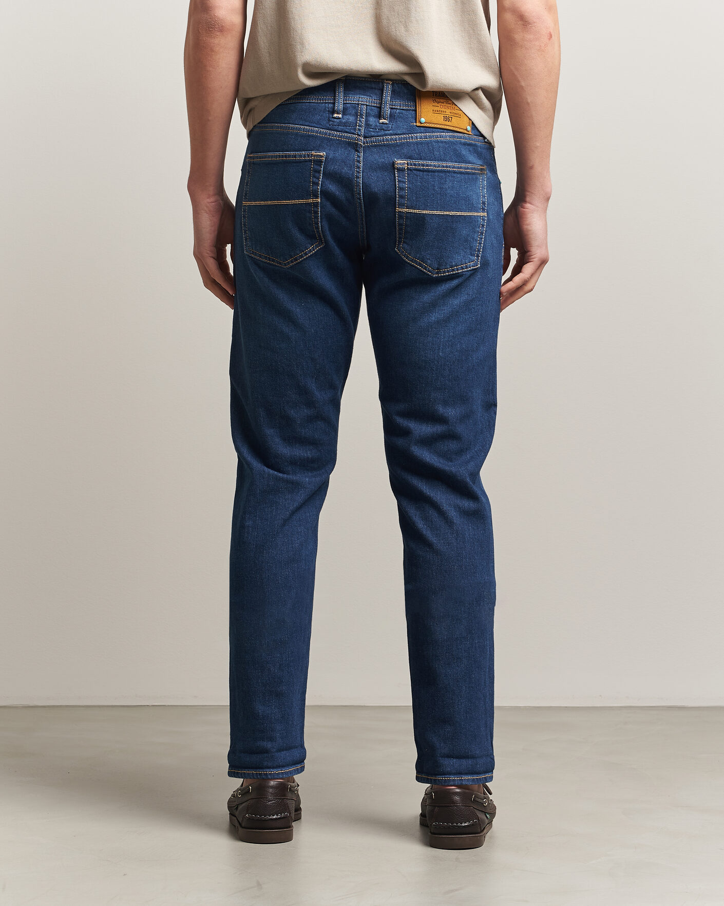 Mies | Farkut | Tramarossa | Michelangelo Western Badge Stretch Jeans Mid Blue
