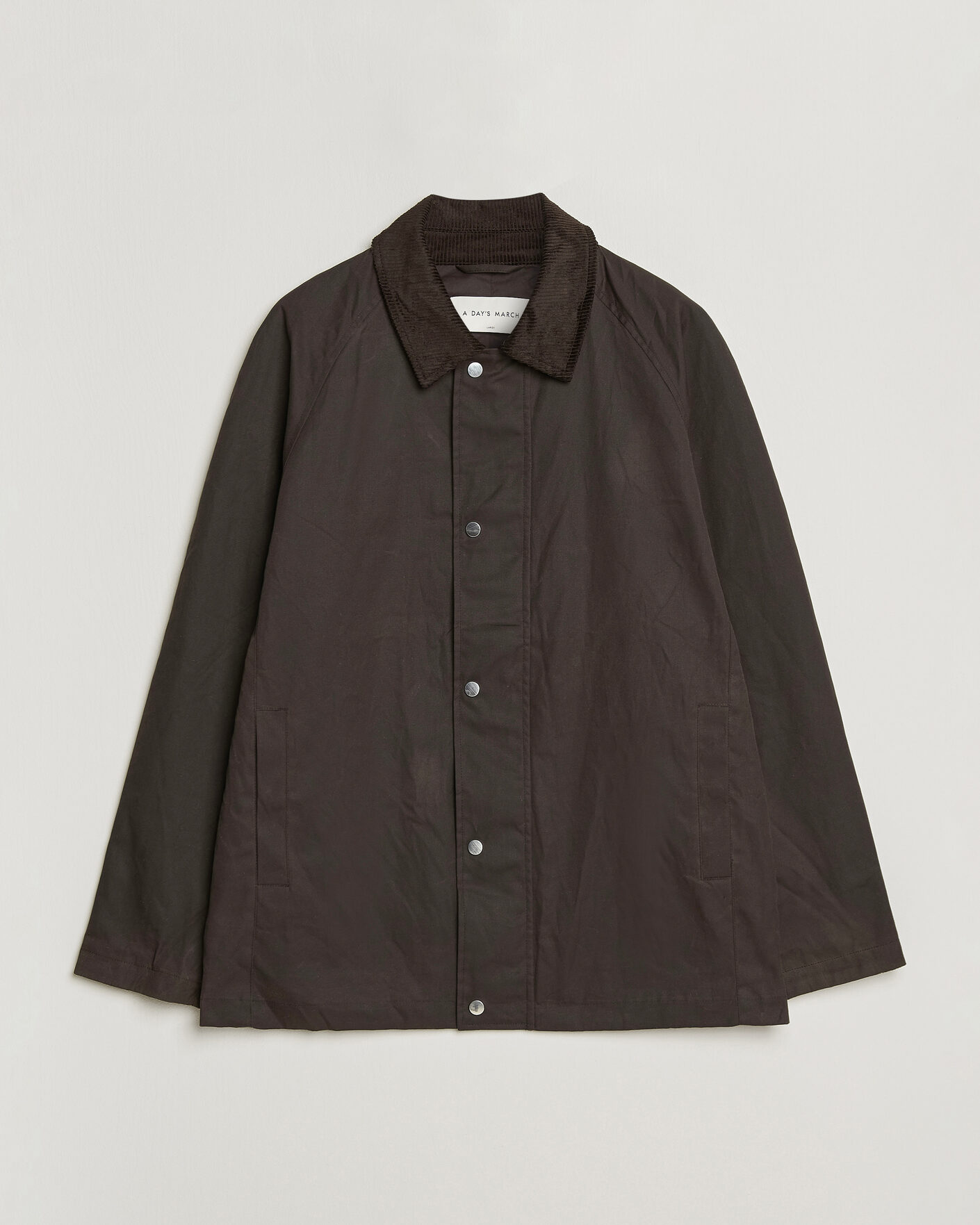 Mies | Takit | A Day's March | Limestone Waxed Jacket Dark Brown