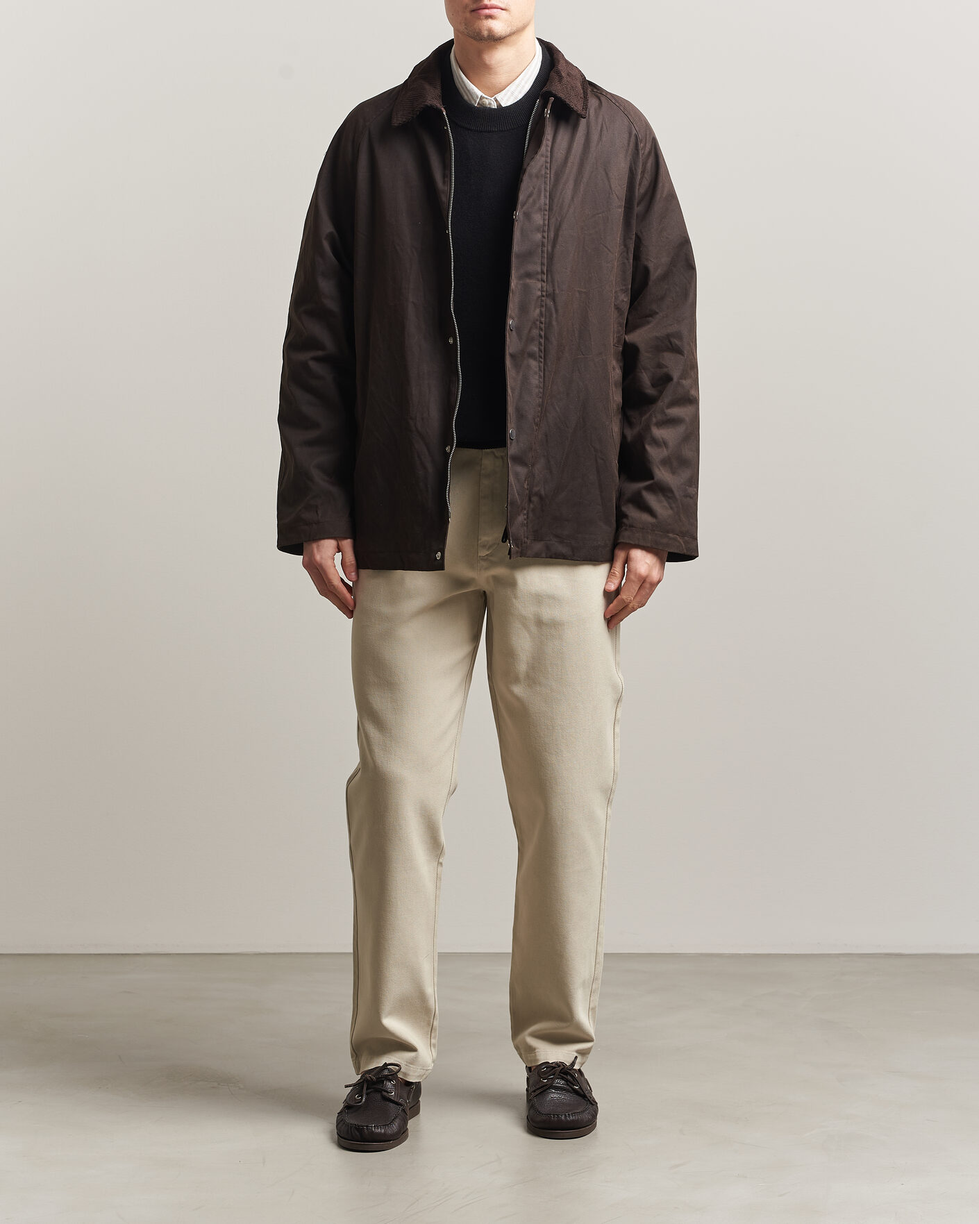 Mies | Takit | A Day's March | Limestone Waxed Jacket Dark Brown