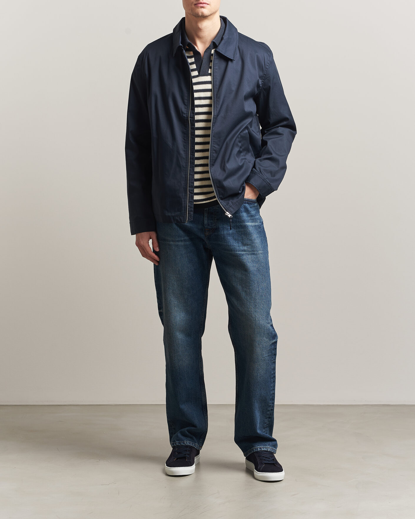Mies | Takit | A Day's March | Garland Cotton Jacket Navy