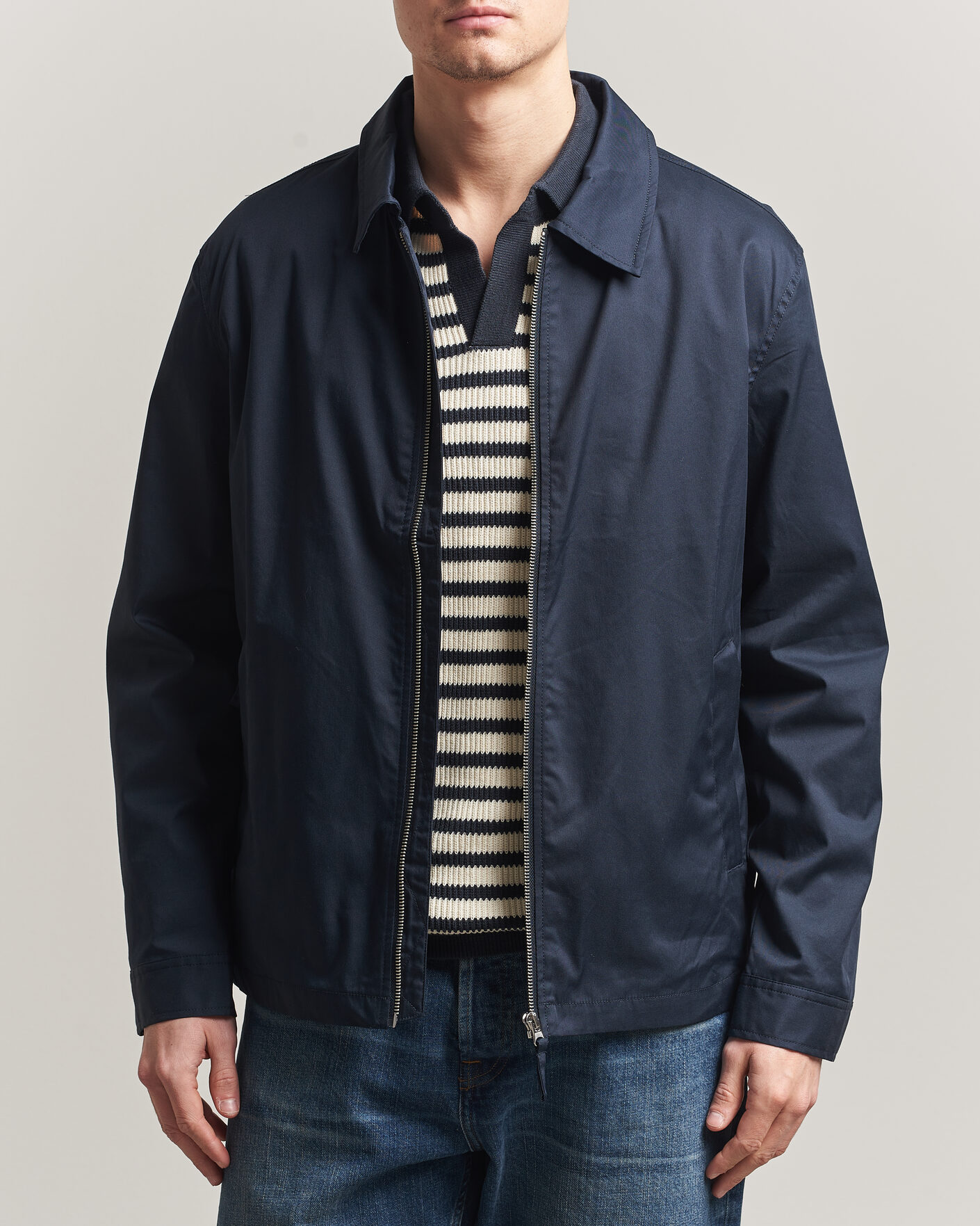 Mies | Takit | A Day's March | Garland Cotton Jacket Navy